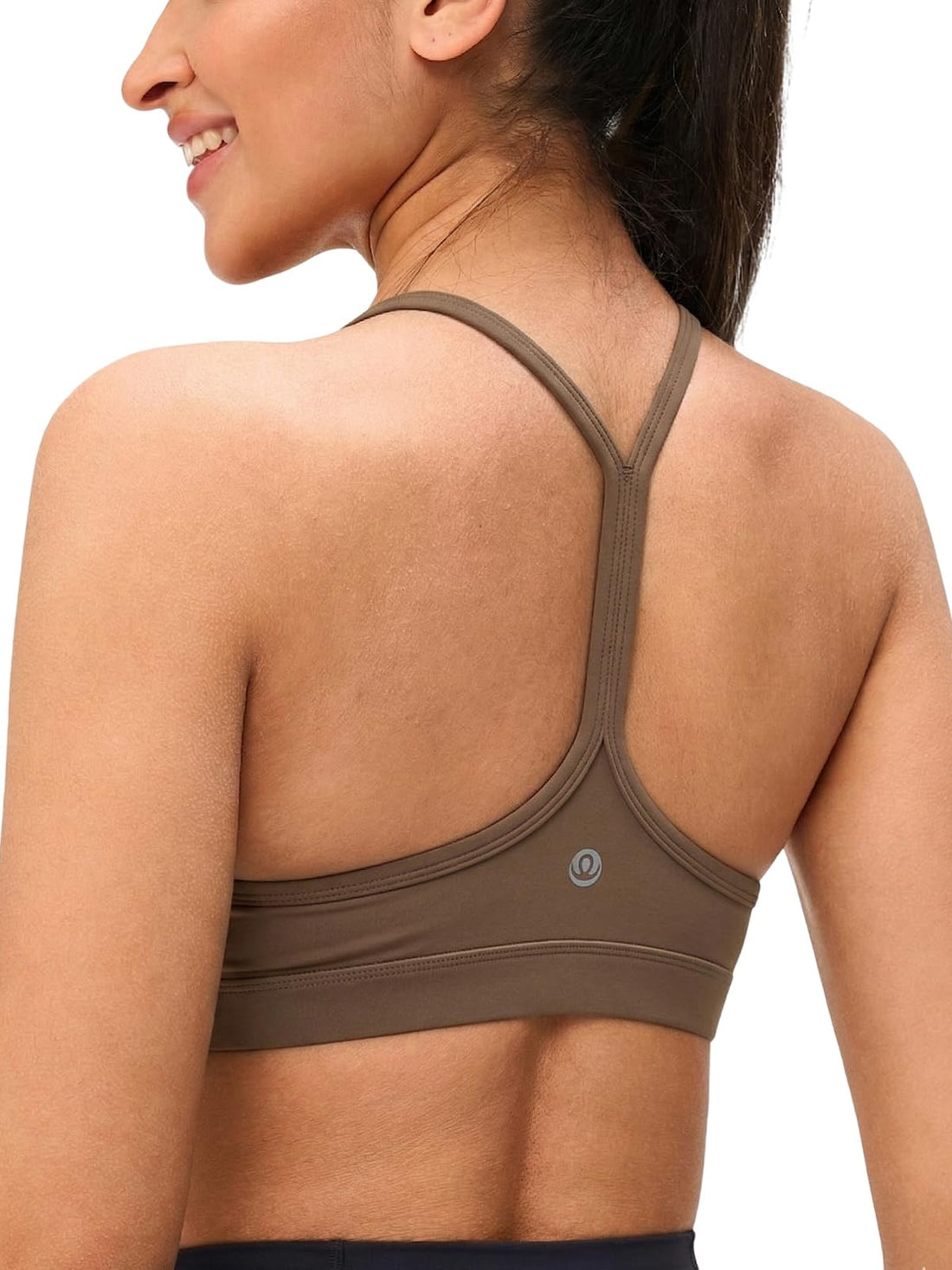 Womens Y Back Padded Sports Bra Strappy U Neck Butter Soft Low Impact Workout Bras Yoga Pilates Walking