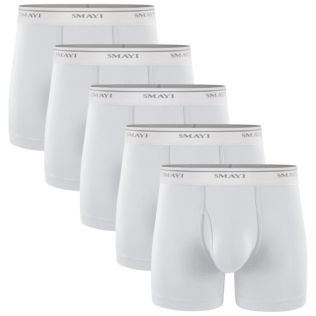 5Mayi Men's Underwear Boxer Briefs Cotton Regular Long Mens Boxer Briefs Underwear Men Pack S M L XL XXL