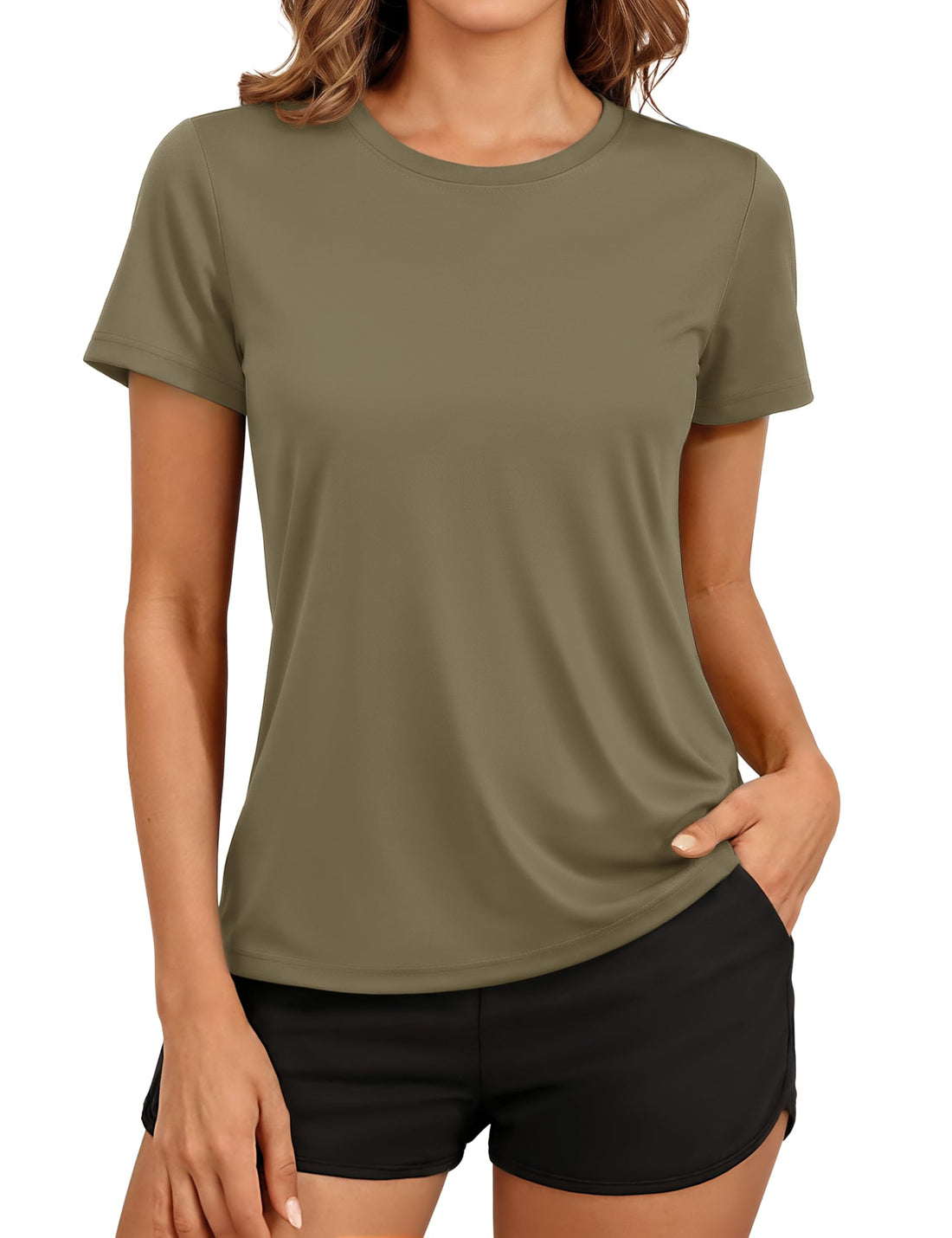 TACVASEN Women's Short Sleeve Workout Shirts UPF 50+ Sun Protection Quick Dry Athletic Tops for Running Gym Tee