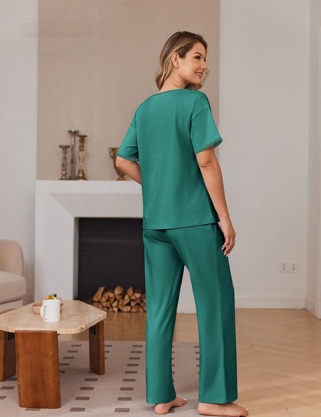 Ekouaer 2 Piece Cotton Pajamas for Women