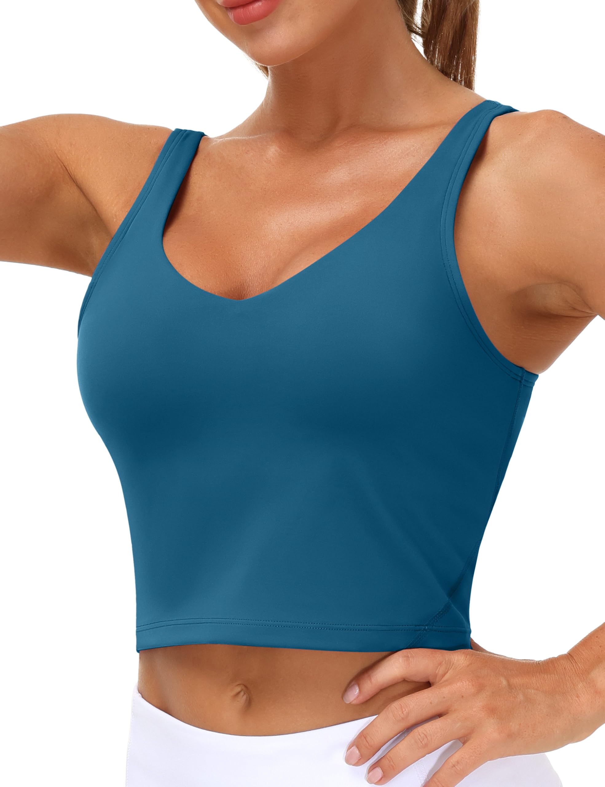 THE GYM PEOPLE Womens' Sports Bra Longline Wirefree Padded with Medium Support