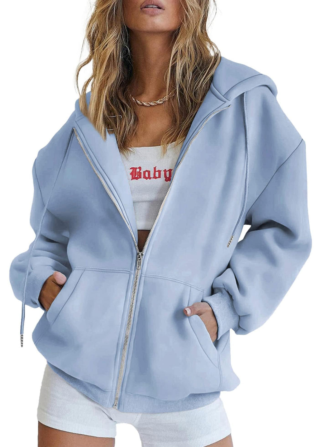 PRETTYGARDEN Women's Fall Zip Up Hoodies Sweatshirts | Comfy Fleece Lined, Long Sleeve Pockets, Drawstring Hooded, Loose Fit, Trendy Y2K, Track Jackets, Spring Winter Clothing