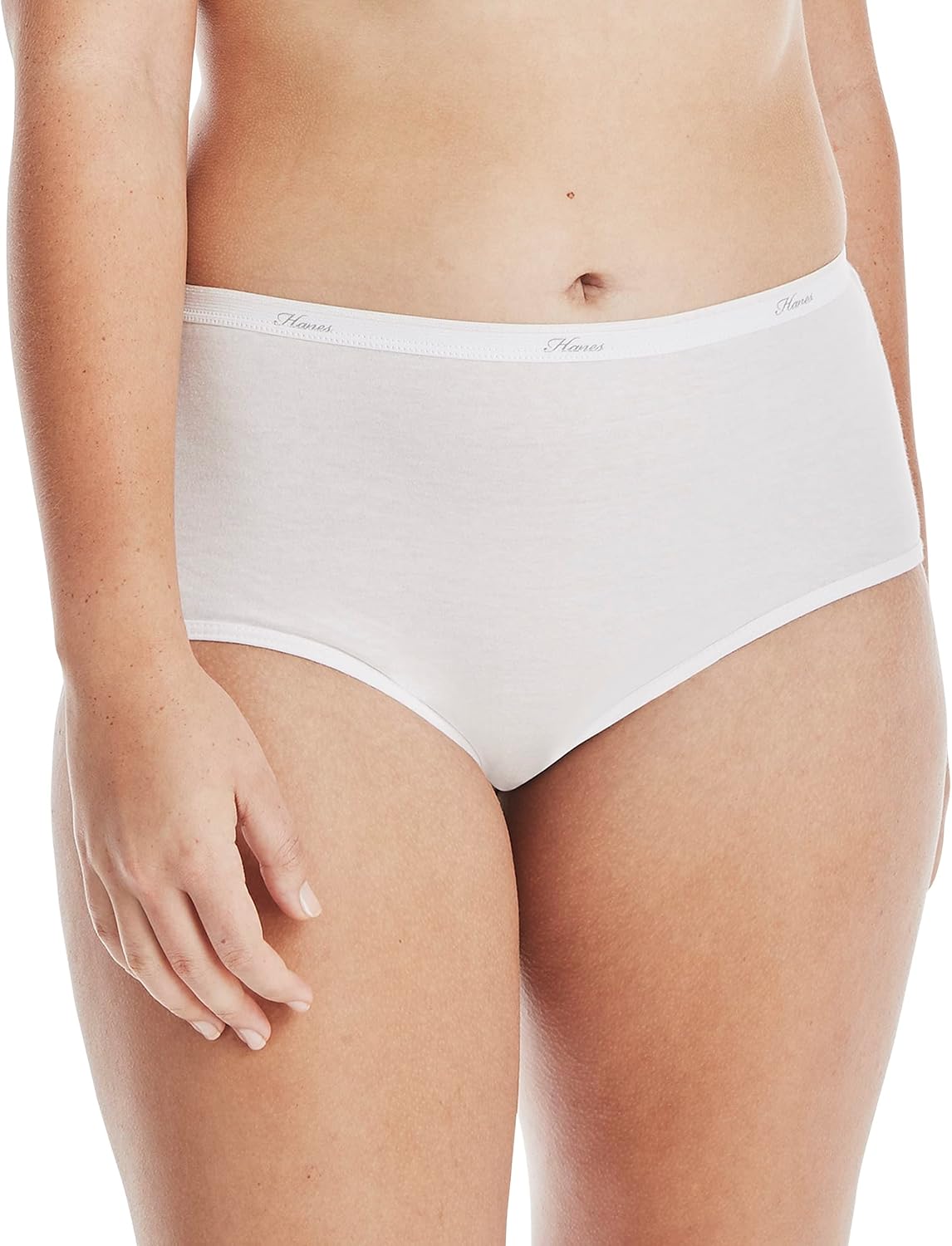 Hanes womens High-waisted Brief Panties, 6-pack, Moisture-wicking Cotton Brief Underwear (Colors May Vary)