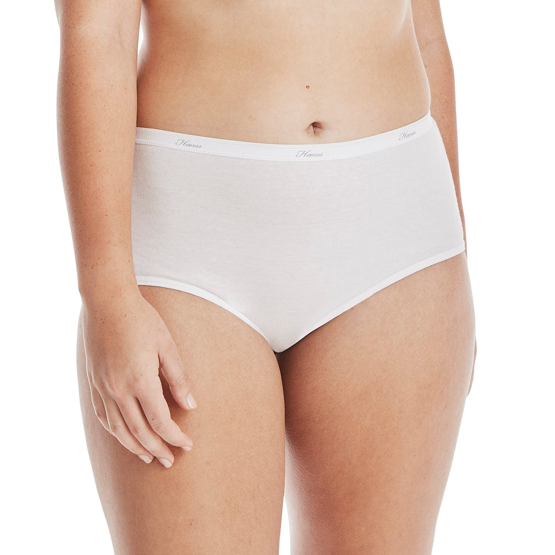 Hanes womens High-waisted Brief Panties, 6-pack, Moisture-wicking Cotton Brief Underwear (Colors May Vary)