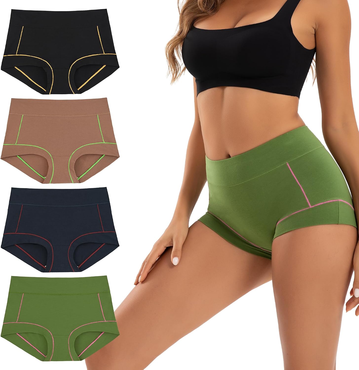 INNERSY Women's Cotton Boyshorts Underwear Soft Boxer Briefs 4-Pack
