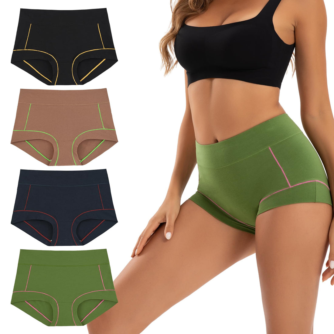INNERSY Women's Cotton Boyshorts Underwear Soft Boxer Briefs 4-Pack