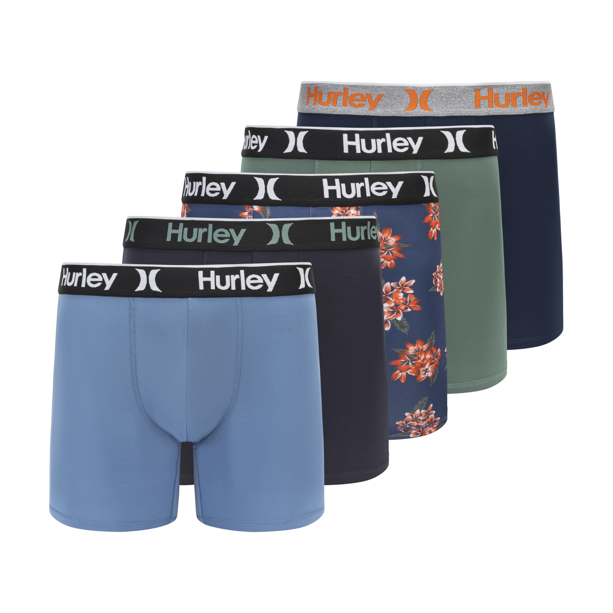 Hurley mens 5 Pack Stretch Boxer Briefs