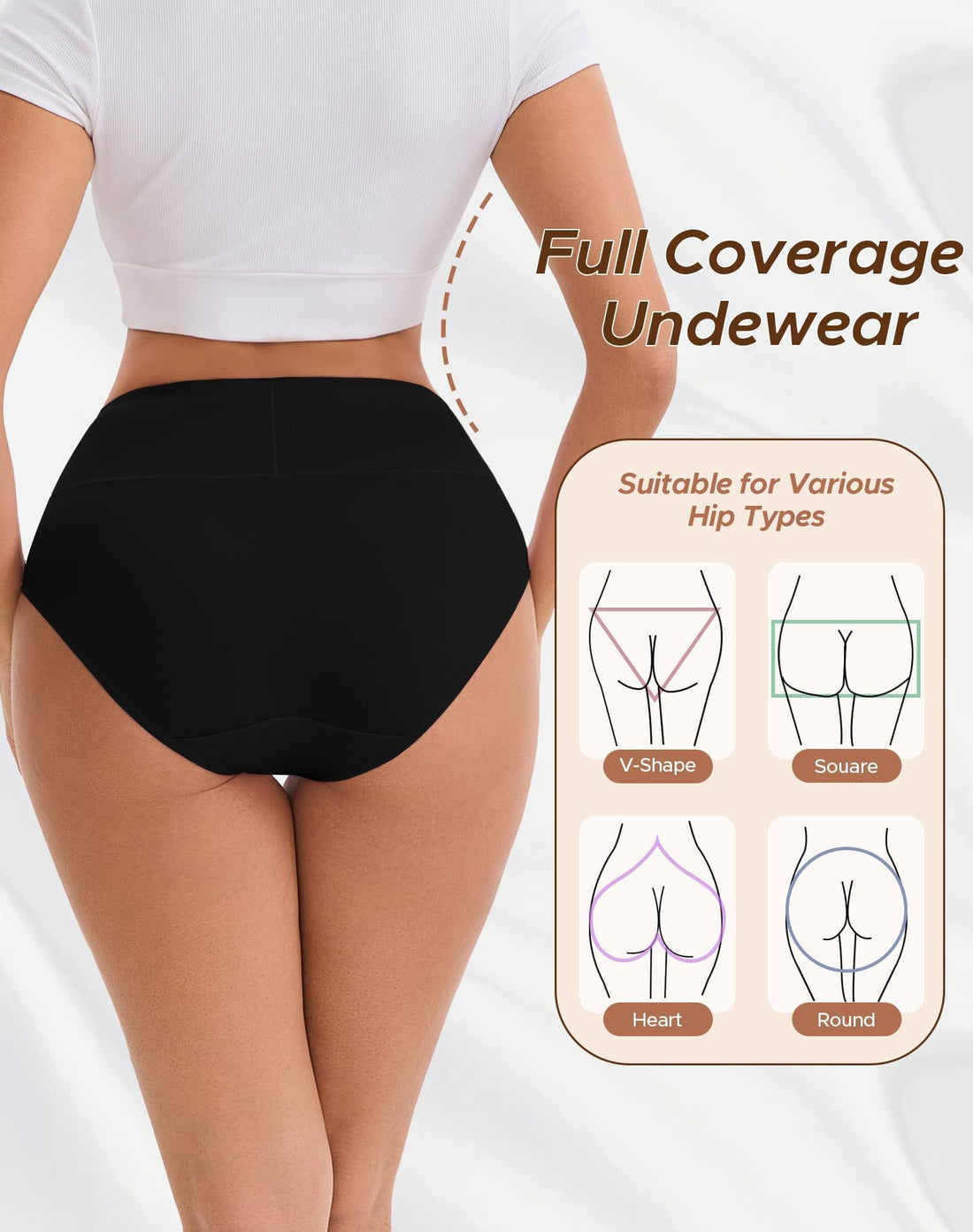 INNERSY Women's Modal Underwear Soft High Waist Briefs 4-Pack