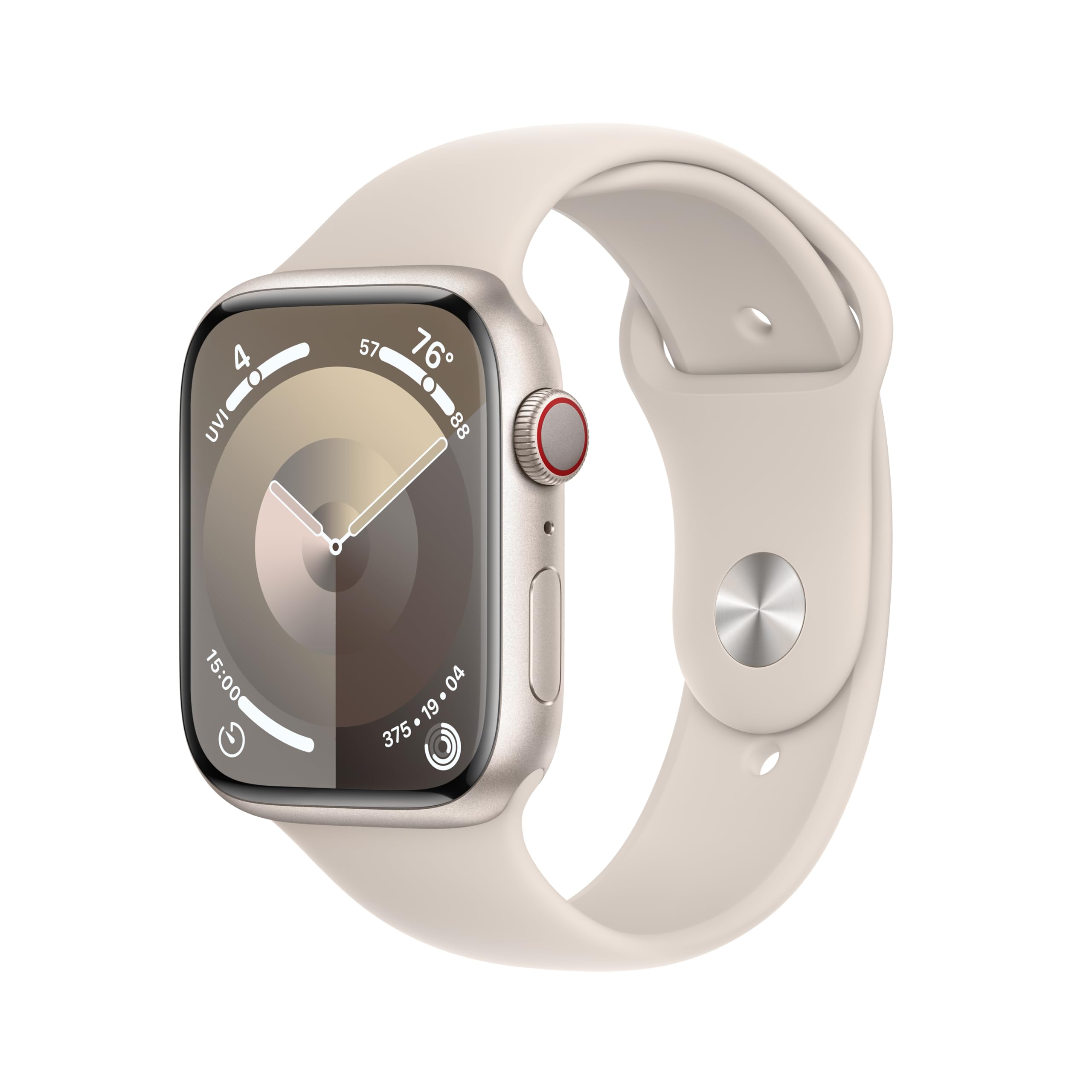 Apple Watch Series 9 [GPS 45mm] Midnight Aluminum Case with Midnight Sport Band M/L (Renewed)