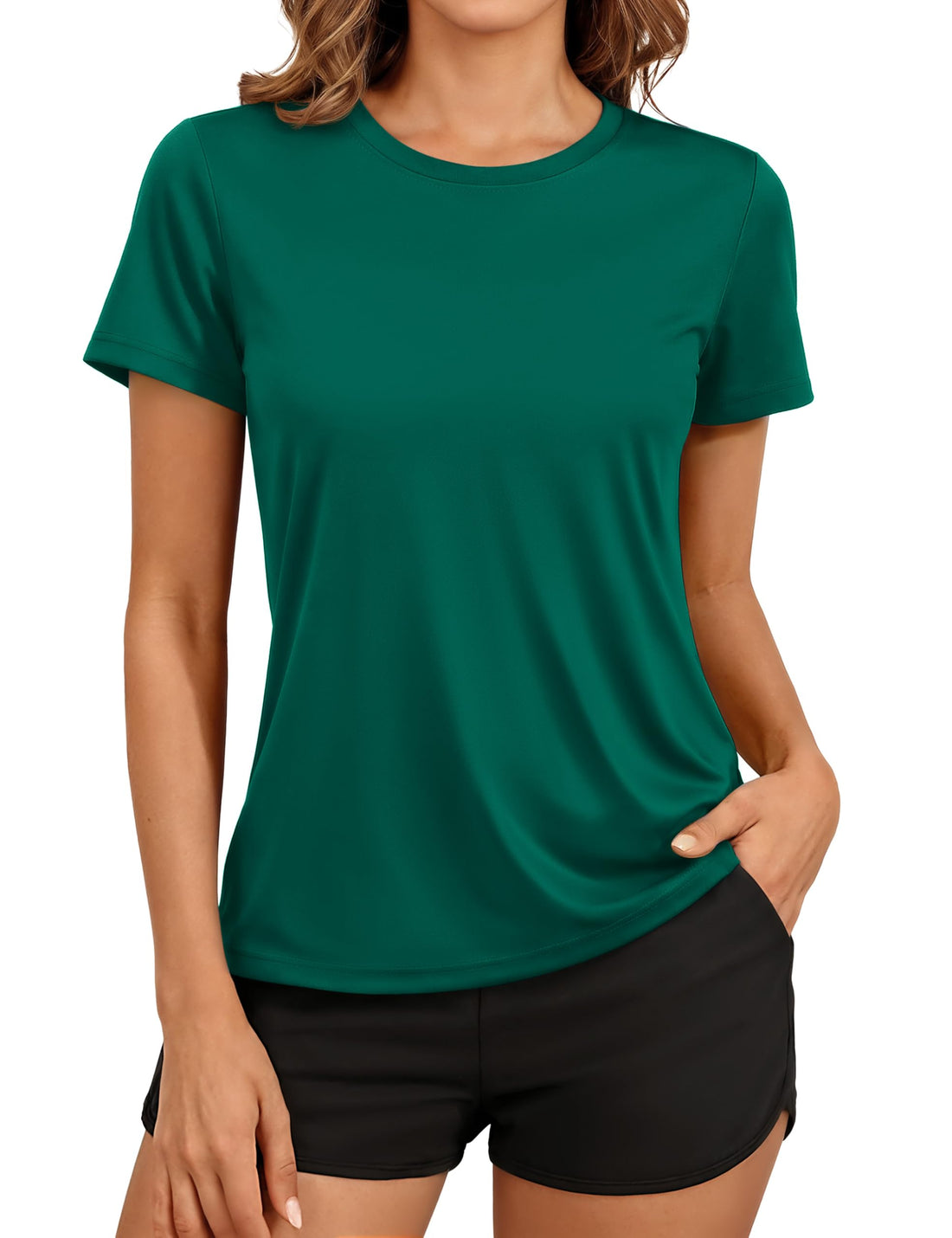 TACVASEN Women's Short Sleeve Workout Shirts UPF 50+ Sun Protection Quick Dry Athletic Tops for Running Gym Tee