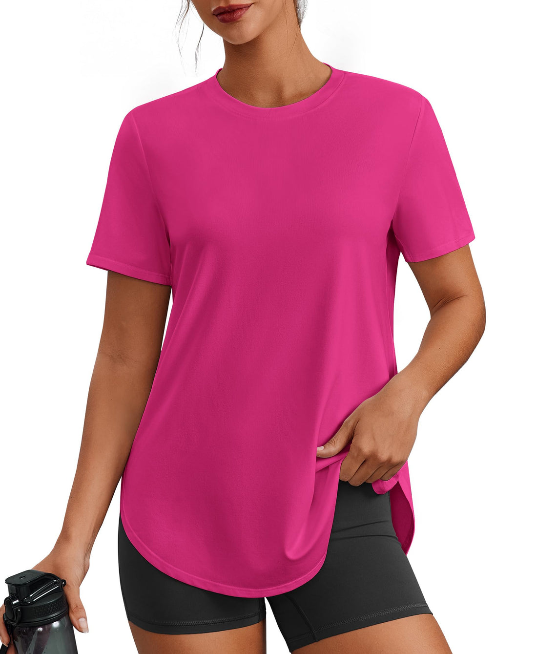 PINSPARK Workout Tops for Women Short Sleeve Athletic Shirts UPF 50+ Quick Dry Running Outfits for Exercise Gym Hiking S-3XL