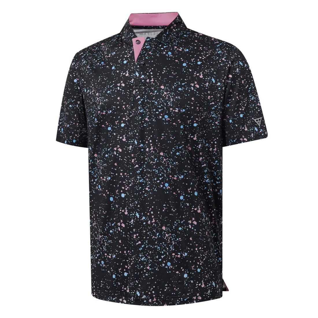 M MAELREG Golf Shirts for Men Collarless Performance Dry Fit Stretch Henley Casual Printed Mens Polo Shirts Short Sleeve