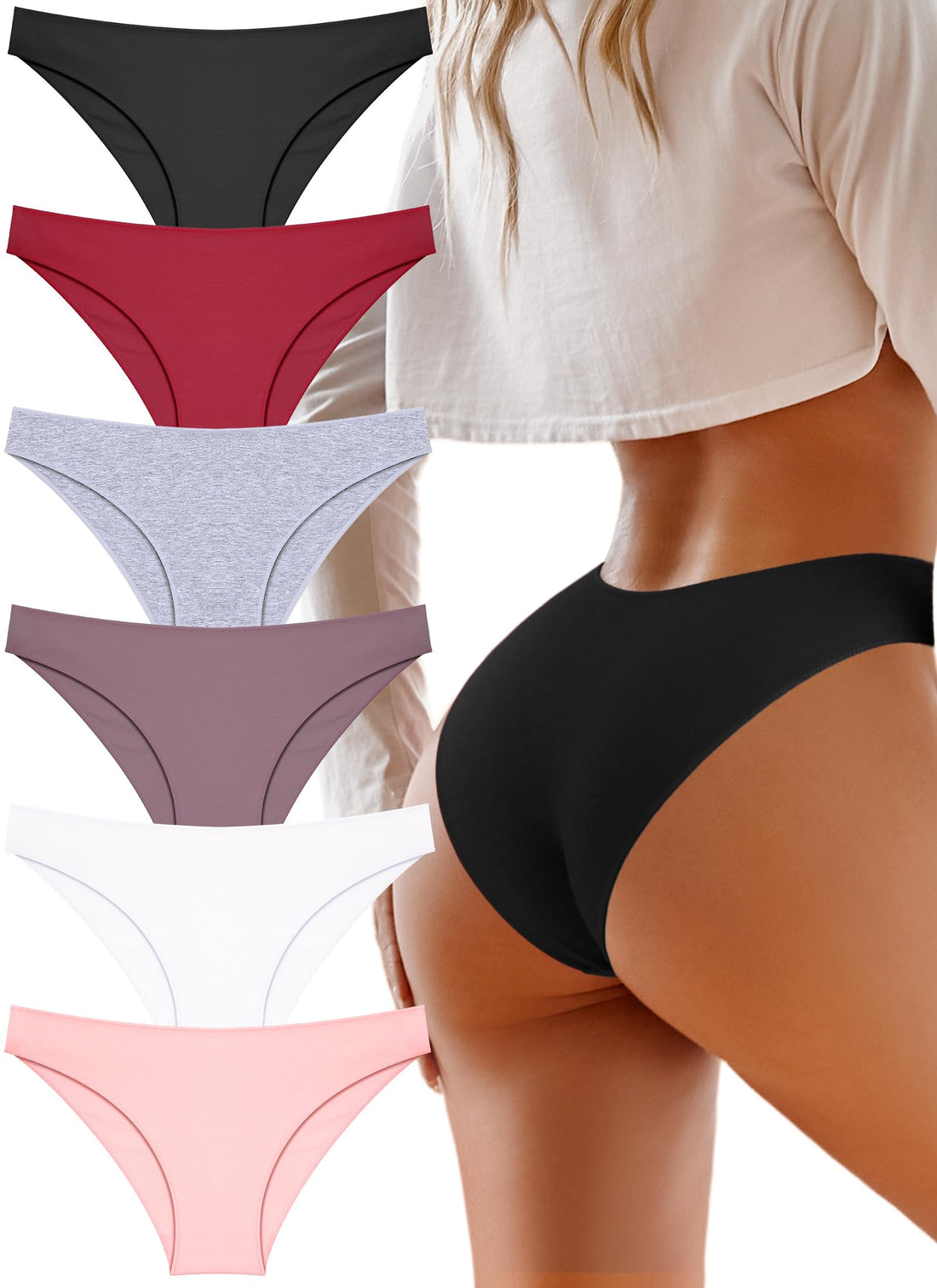 UNDER THE SEA Cotton Underwear for Women 6 Pack Sexy Bikini High Cut Breathable Cheeky Panties Underwear Womens Lingerie