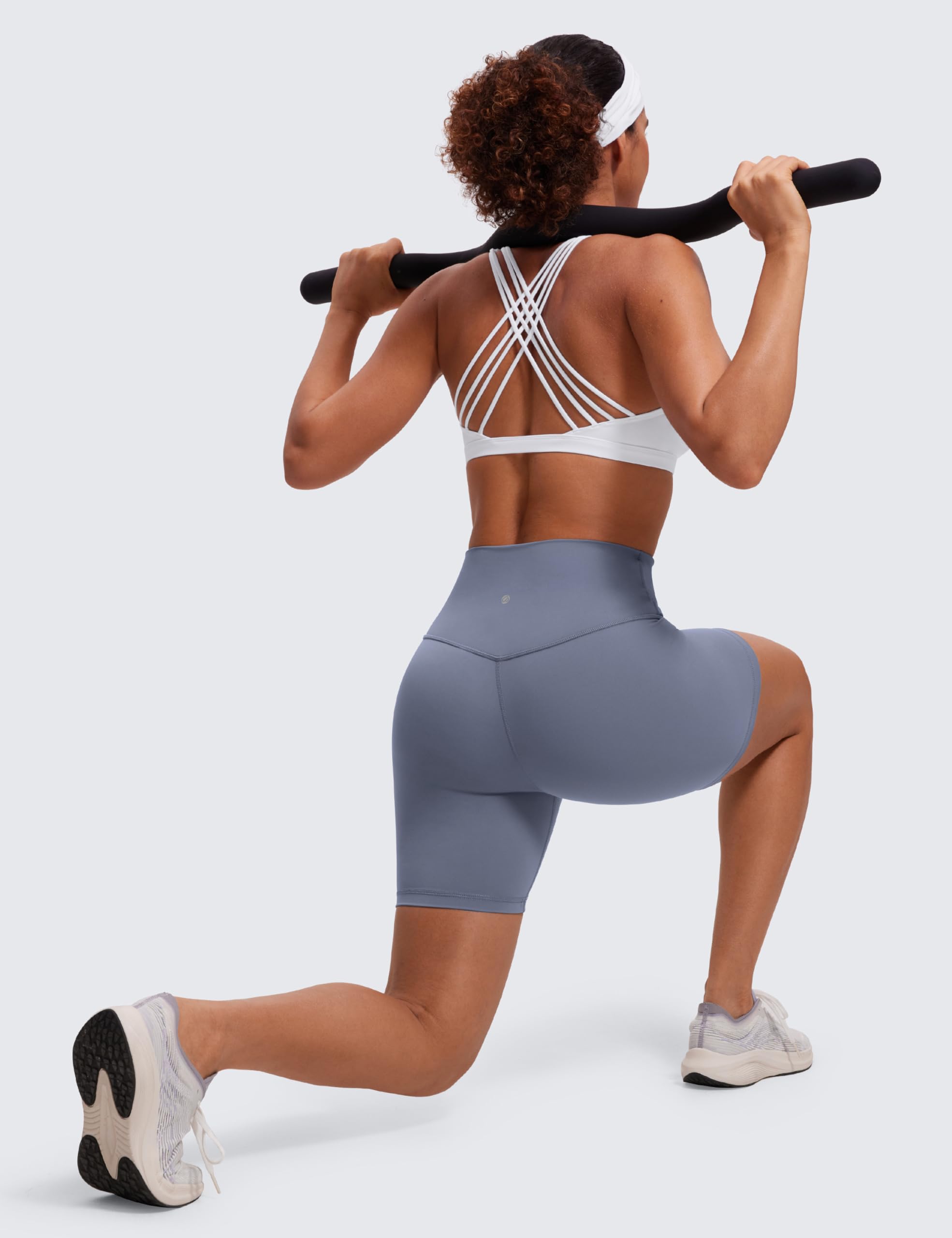 CRZ YOGA Naked Feeling Cross Back Sports Bras | Light Support, Removable Pads, Yoga, Sleek, Strappy, Scoop Neck, for Women