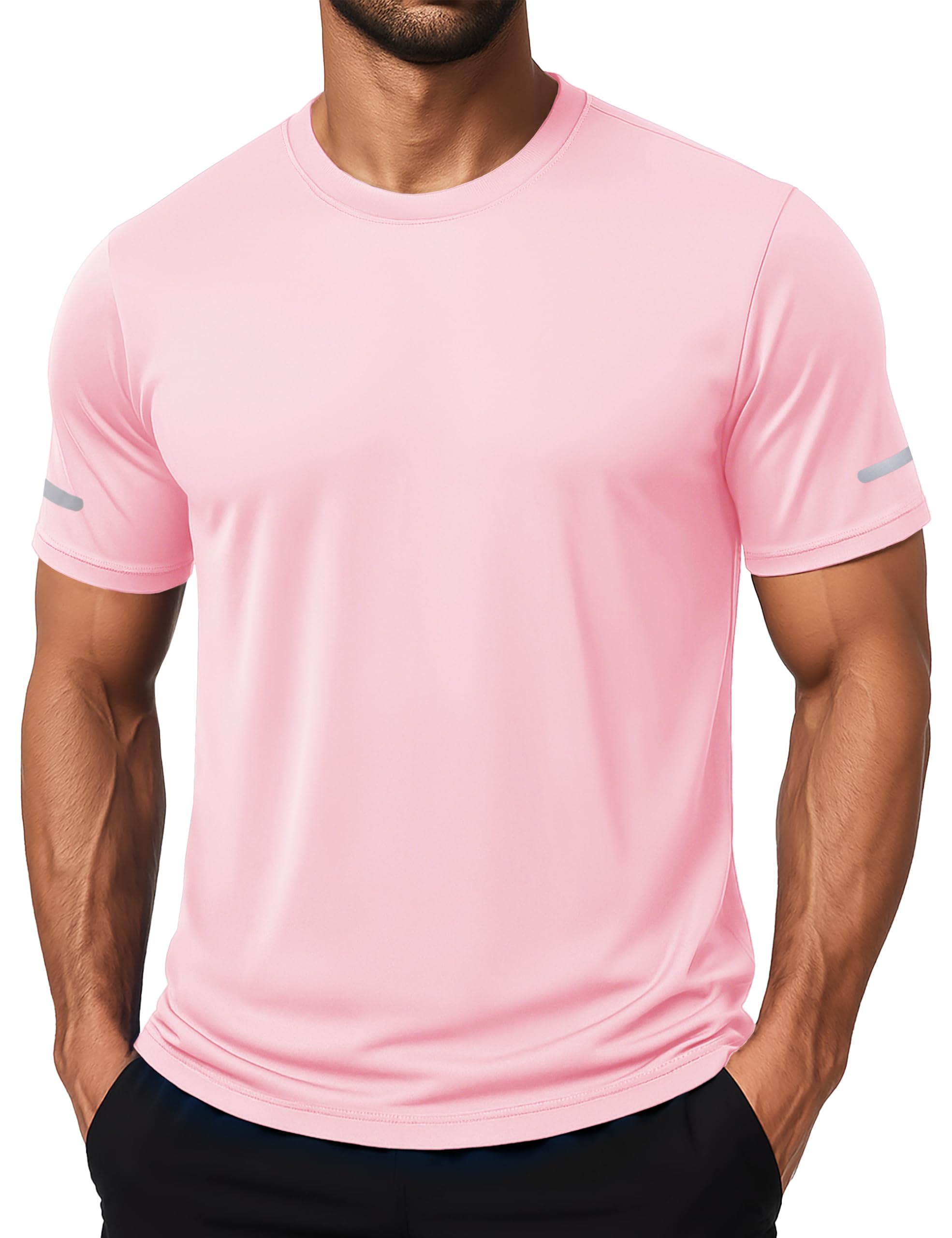 MAGCOMSEN Mens Workout Shirts Dry Fit Sun Protection Athletic Short Sleeve Shirt UPF 50+ Gym Running Swim Rash Guard Top