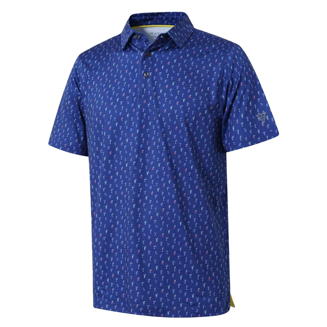 Golf Shirts for Men Dry Fit Short Sleeve Print Performance Moisture Wicking Polo Shirt