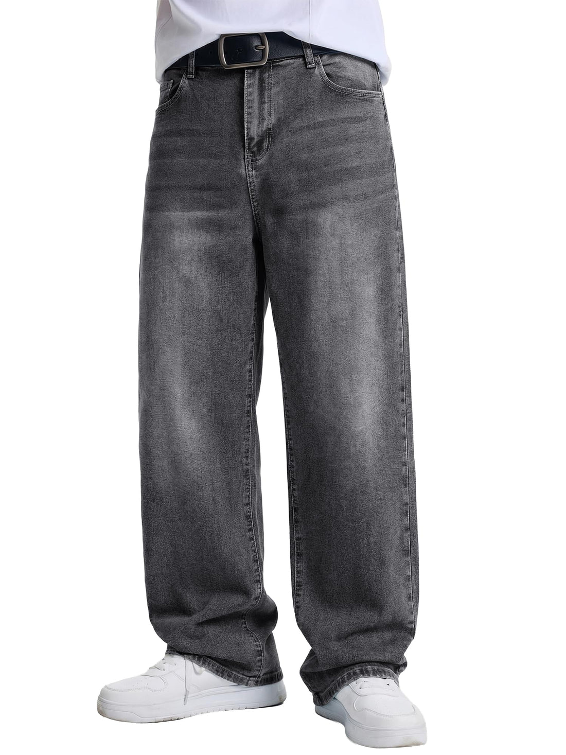JMIERR Mens Baggy Jeans Wide Leg Y2K Loose Fit Denim Pants | Vintage Relaxed Loose Fit, Stretch, Straight Leg, Skater Streetwear, 5 Pockets, Casual Carpenter Jean, Hip Hop
