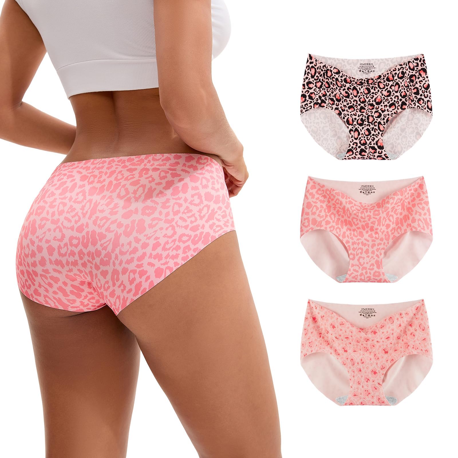 INNERSY Women's Seamless No Show Hipster Panties Invisible Light Underwear 3-Pack