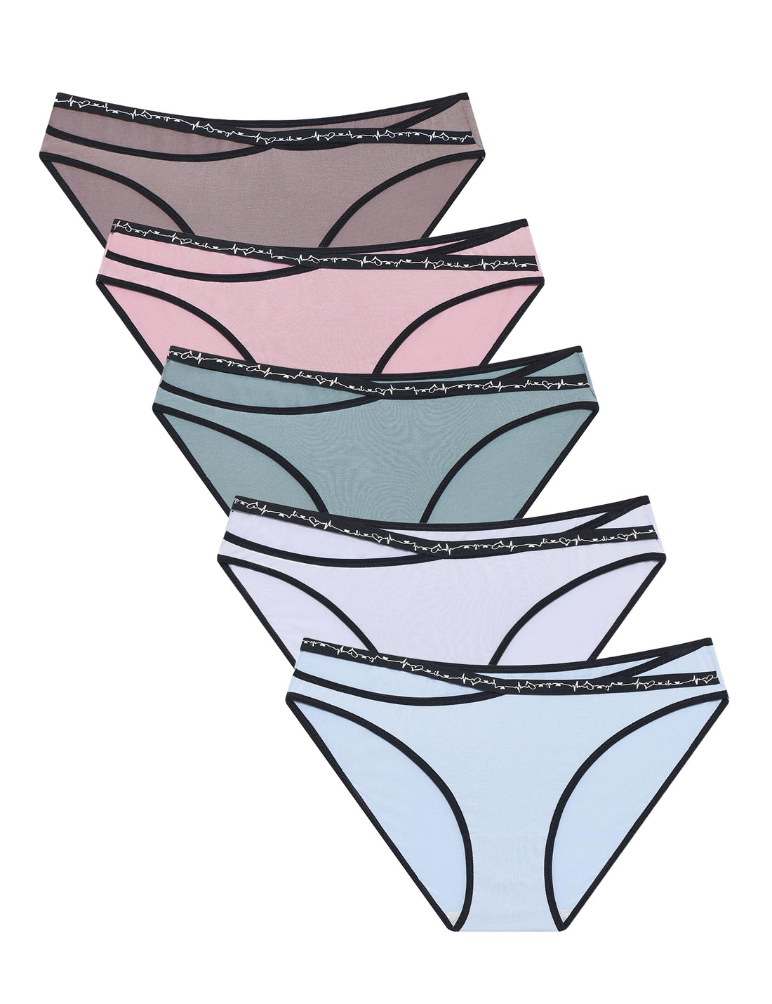 ANLIQI Women's Cotton Modal Ployamide Bikini Panties, Soft Moisture Wicking Hipster Briefs Undies for Ladies Multi-Pack