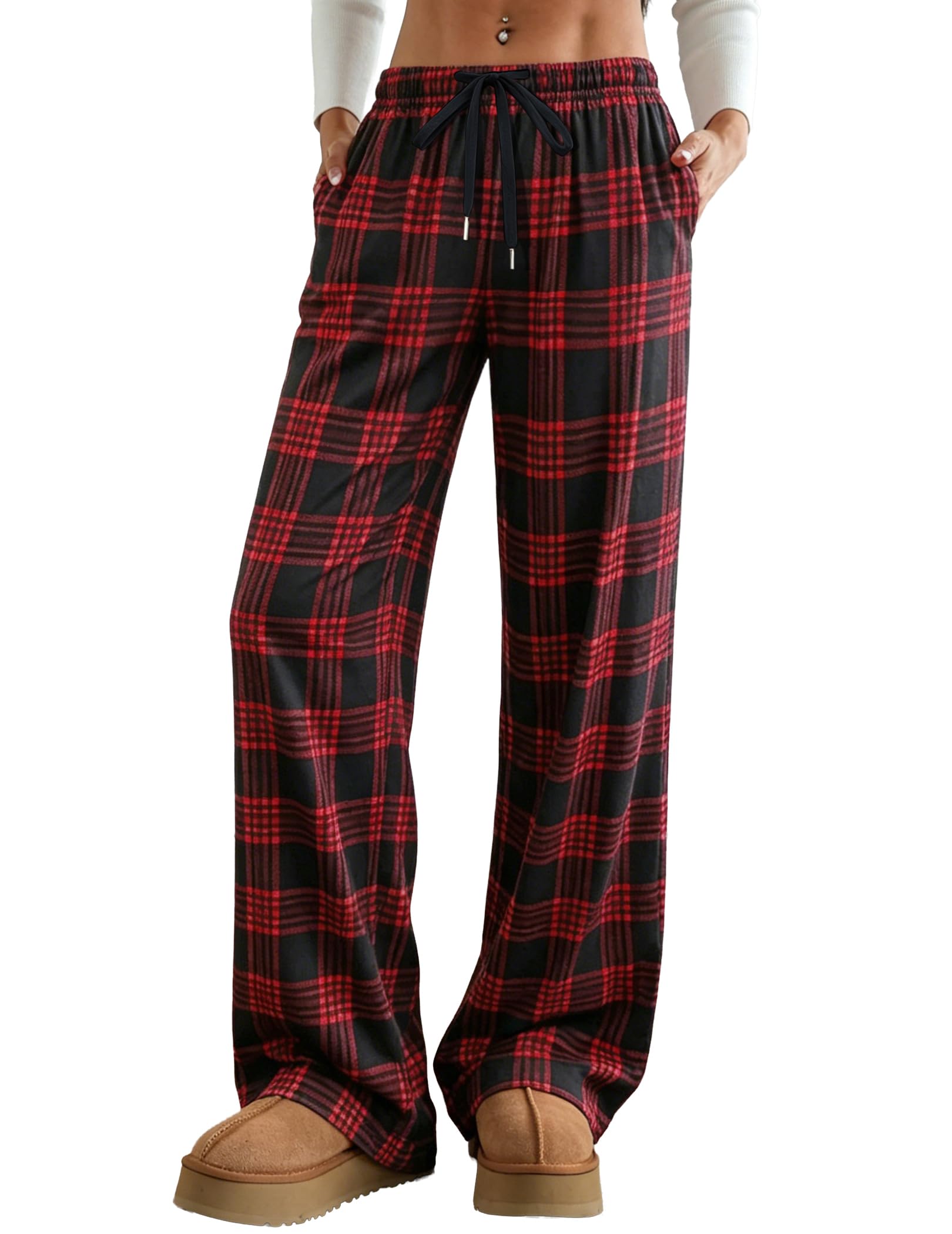 Women's Wide Leg Lounge Pants with Pockets 22/30 Inseam
