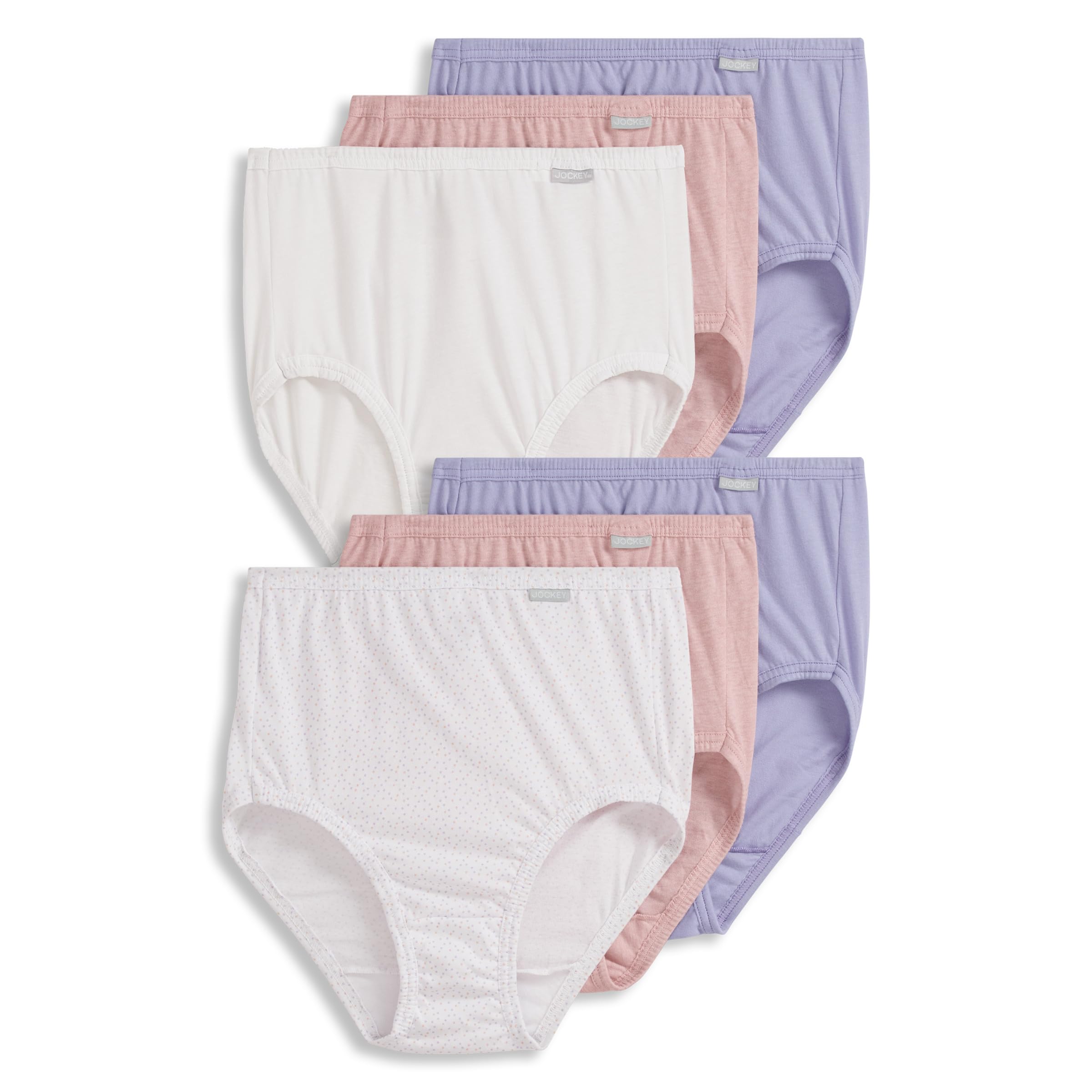 Jockey Women's Underwear 100% Cotton Elance Brief - 6 Pack