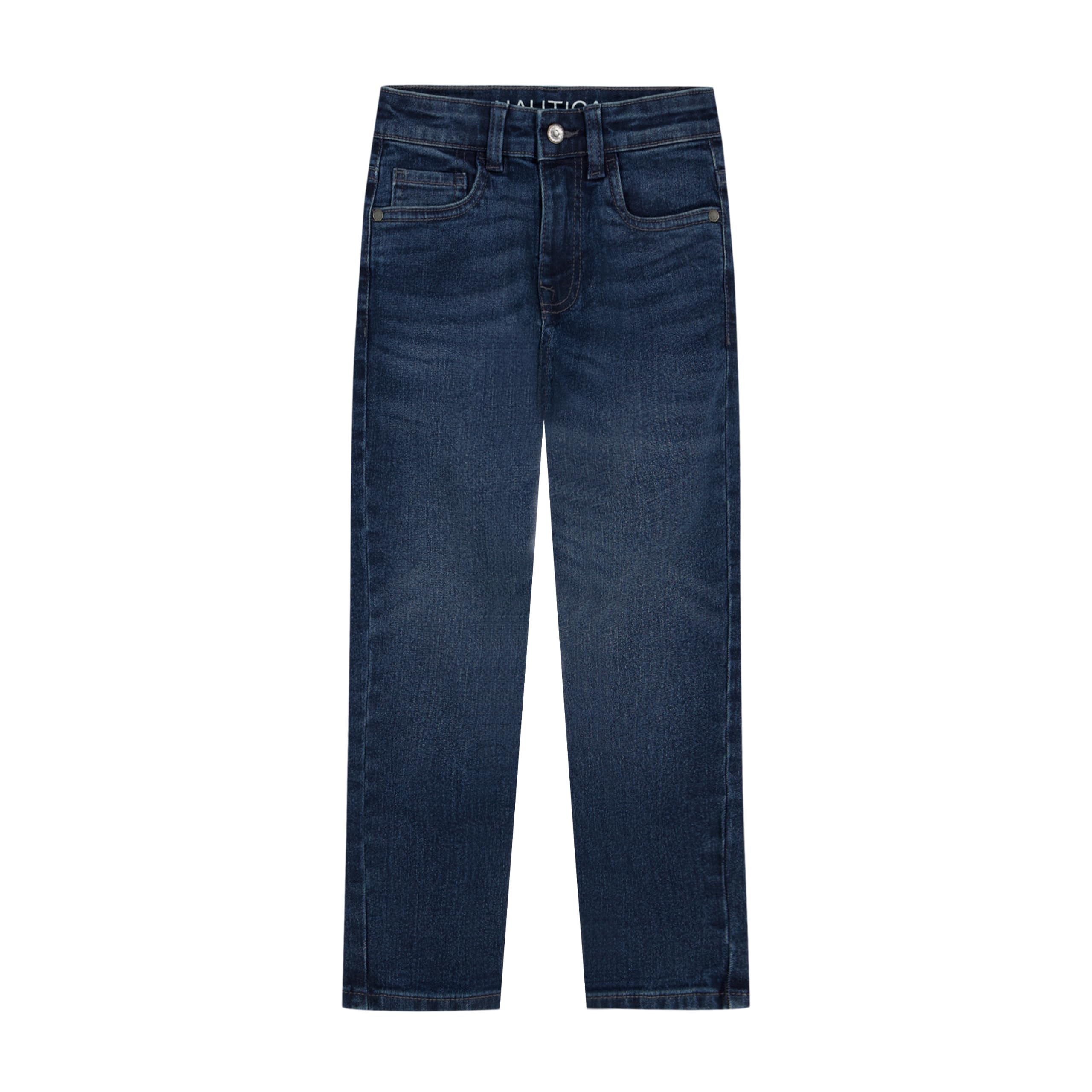 Nautica Boys' Classic Fit Straight Leg Denim Jeans, 5-Pocket Style, Zipper Fly & Button Closure