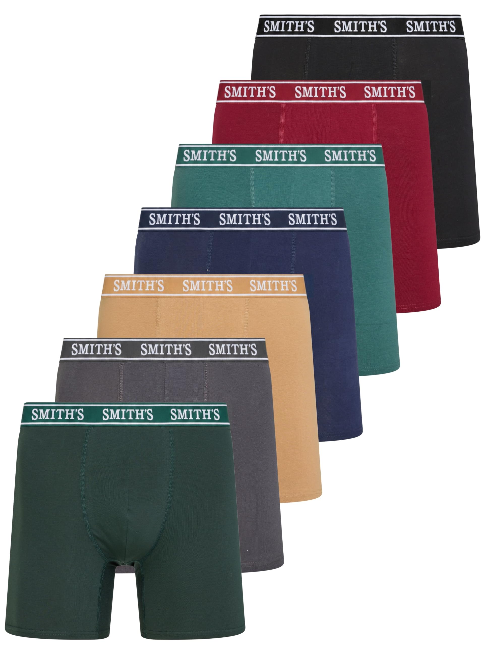 Smiths Mens Underwear 7 Pack Mens Boxer Briefs for Men Soft Cotton Stretch