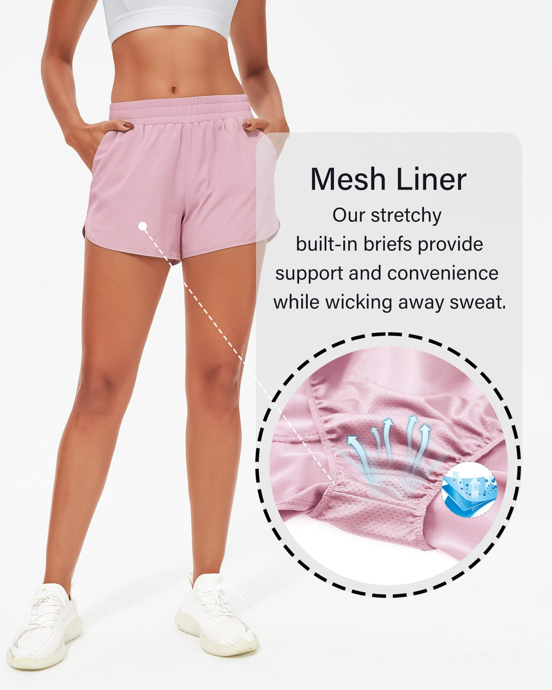 Stelle Womens 3" Running Shorts Mesh Liner High Waisted Workout Shorts Quick Dry Dolphin Athletic Shorts with Pockets
