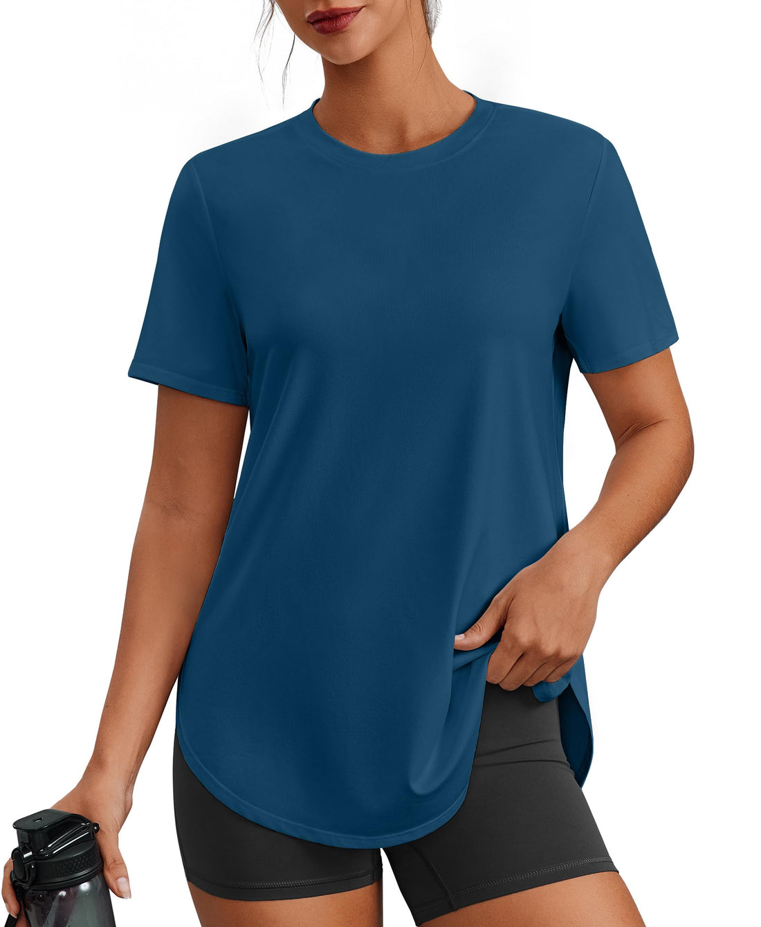 PINSPARK Workout Tops for Women Short Sleeve Athletic Shirts UPF 50+ Quick Dry Running Outfits for Exercise Gym Hiking S-3XL