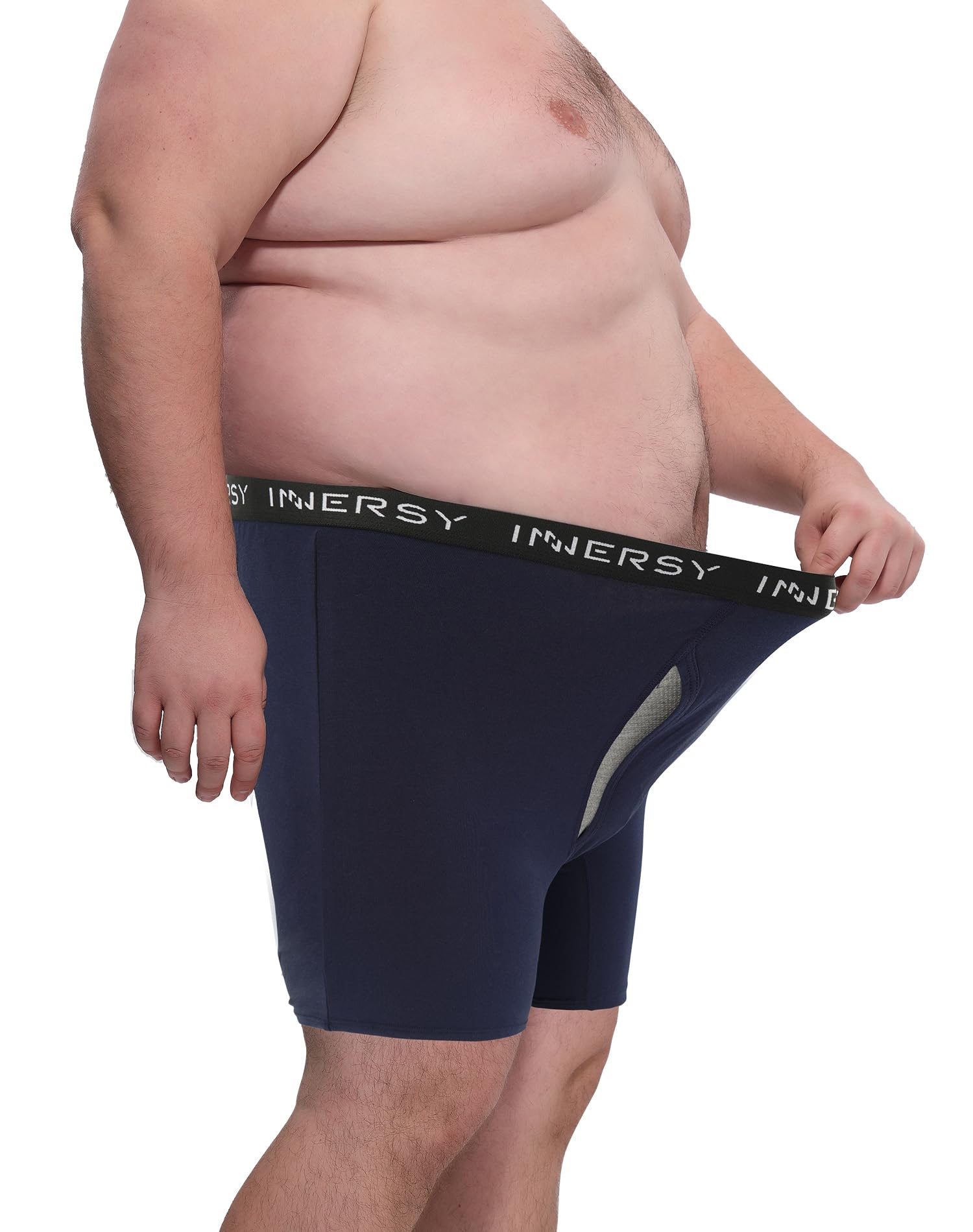 INNERSY Men's Big and Tall Boxer Briefs Cotton Moisture Wicking Underwear 4-Pack