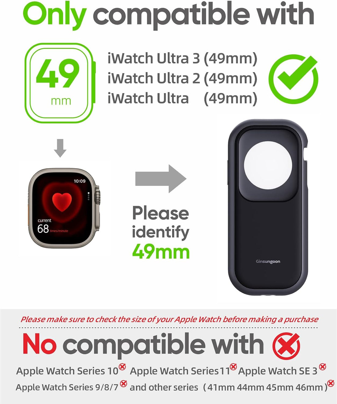 Compatible with Apple Watch Case Ultra 3/Ultra 2/Ultra 49mm- Turn Your Apple Watch into a Smartphone Replacement & Reduce Mobile Phone Dependency (iWatch Not Included)