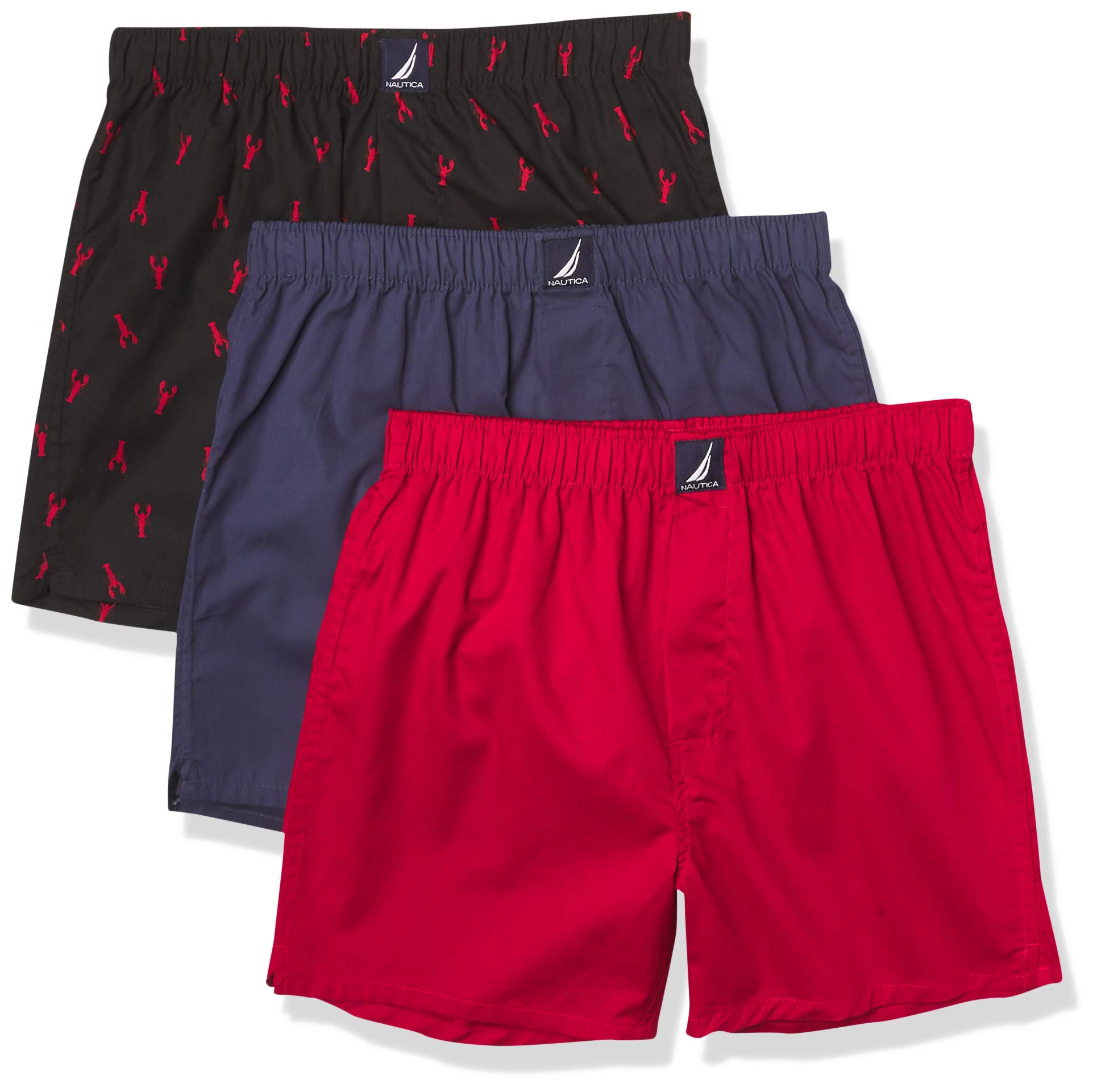 Nautica Men's Classic Cotton 3-Pack Woven Boxers