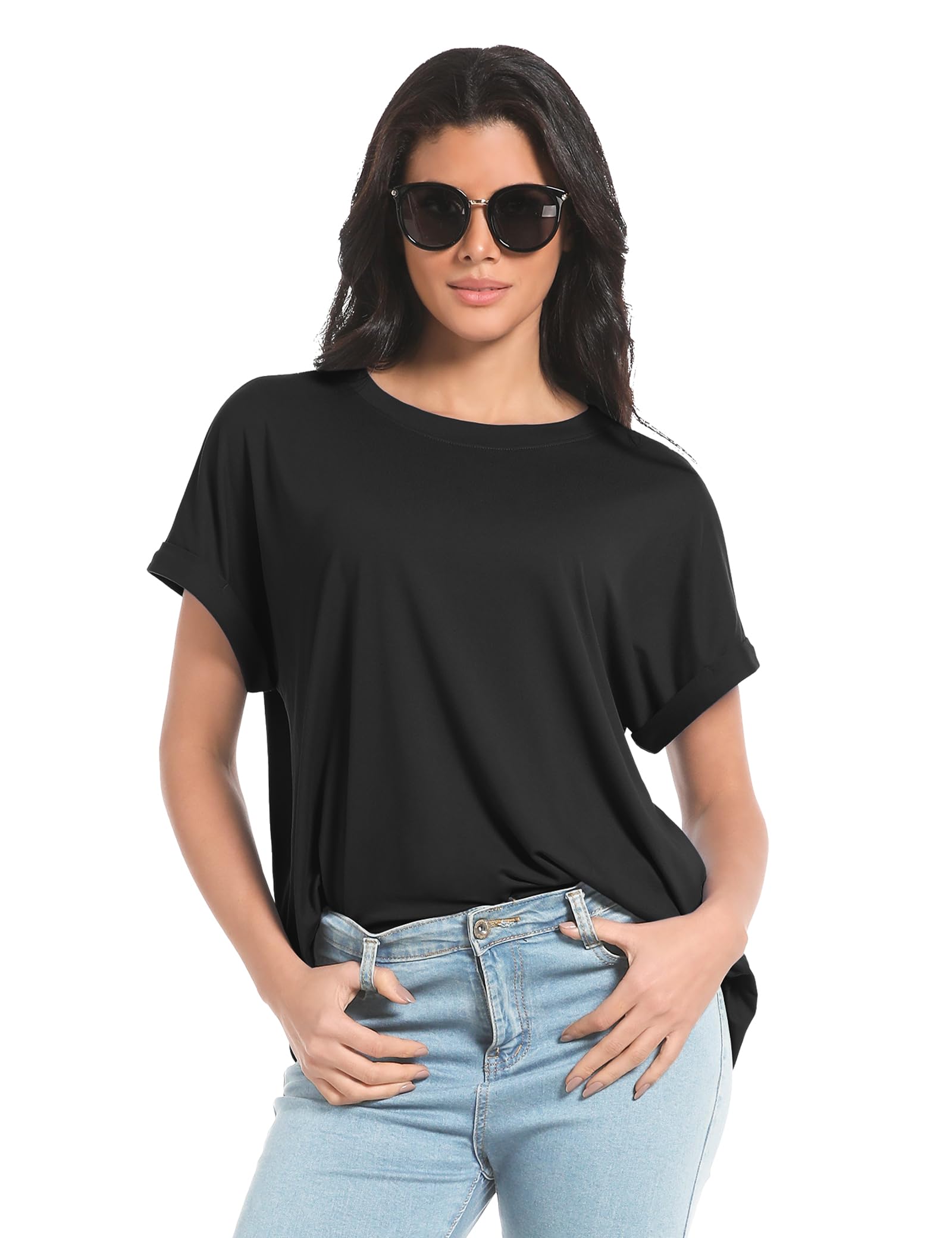 Siimcuzy 2/3/4 Pack Oversized Tshirts for Women Short Sleeves Workout Tops | Loose Fit, Crew Neck, Baggy, Summer, Casual, Gym, Plus Size, Plain, Tops, Fashion, Clothes, 2026