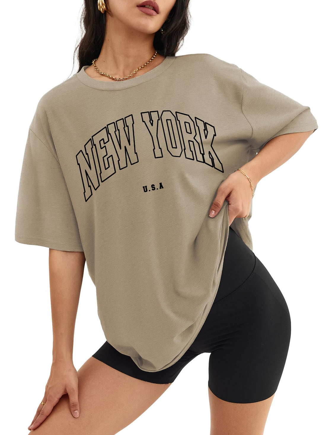 ATHMILE Womens Oversized T Shirts Casual Tee Workout Tops Gym Clothes Summer Loose Fit Short Sleeve Graphics Basic Y2K 2026