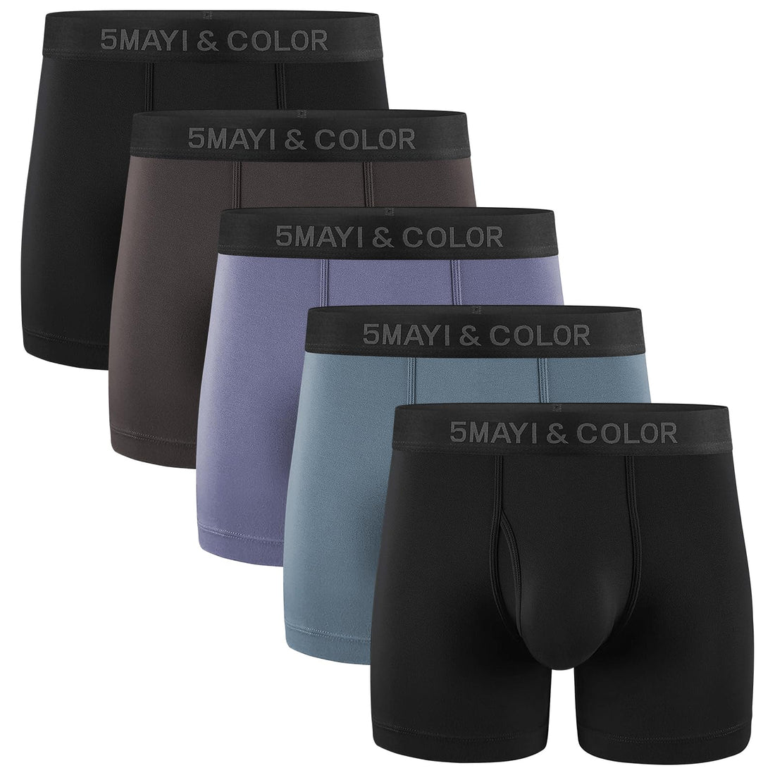 5Mayi Men's Underwear Boxer Briefs Cotton Regular Long Mens Boxer Briefs Underwear Men Pack S M L XL XXL