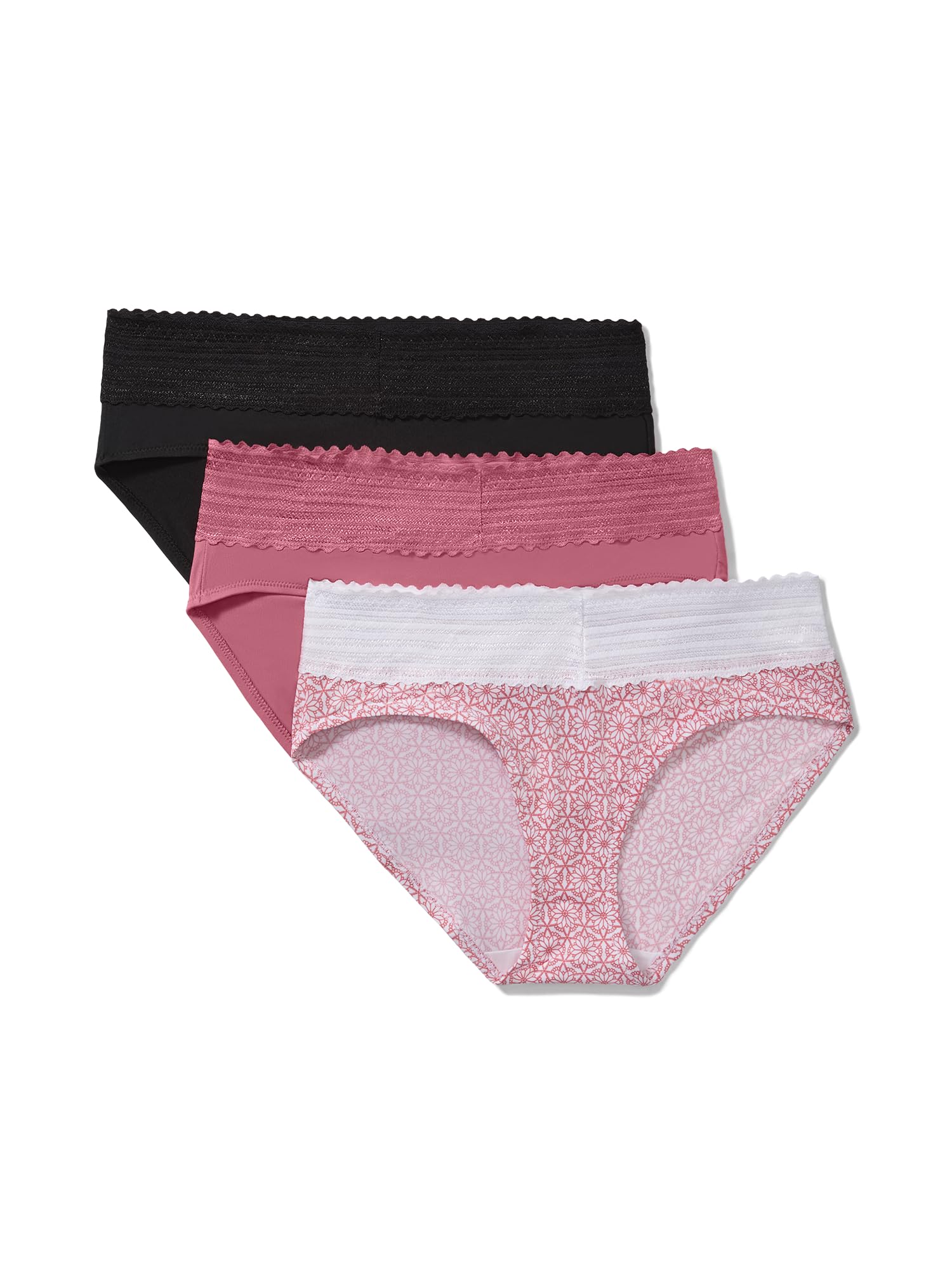 Warner's Women's Blissful Benefits Women's Dig-free Microfiber Lace Hipster 3-pack