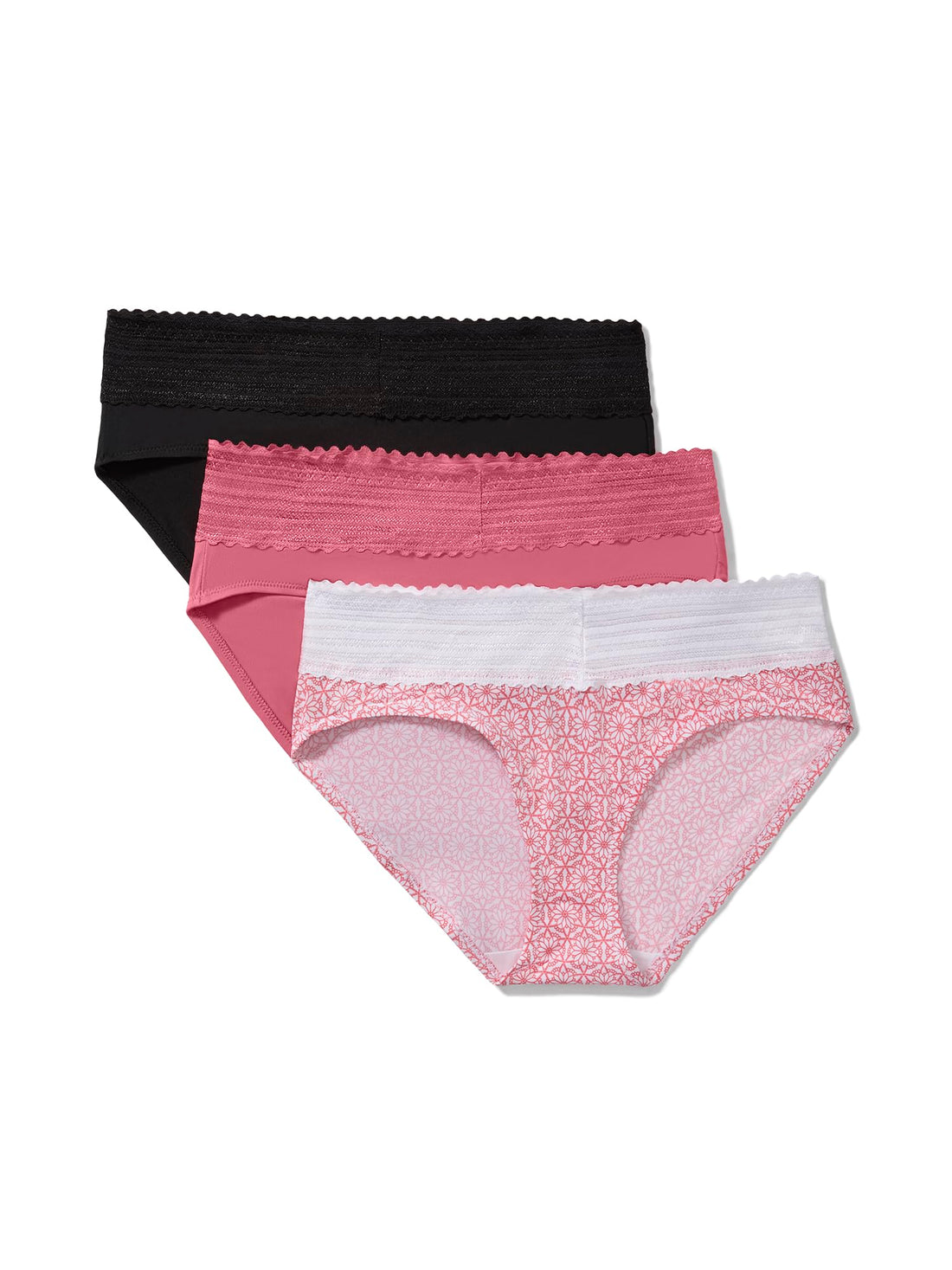 Warner's Women's Blissful Benefits Women's Dig-free Microfiber Lace Hipster 3-pack