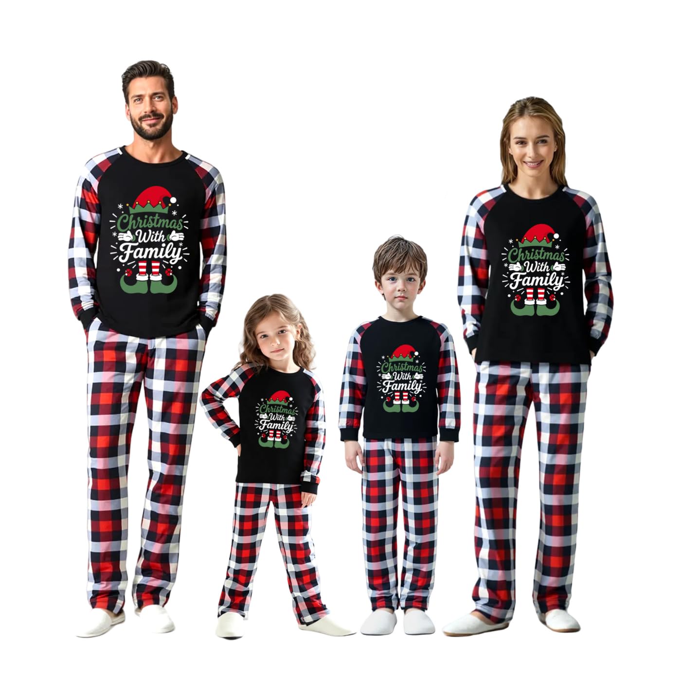 Family Christmas Match Pajamas Christmas Family Pjs Sets With Pocket