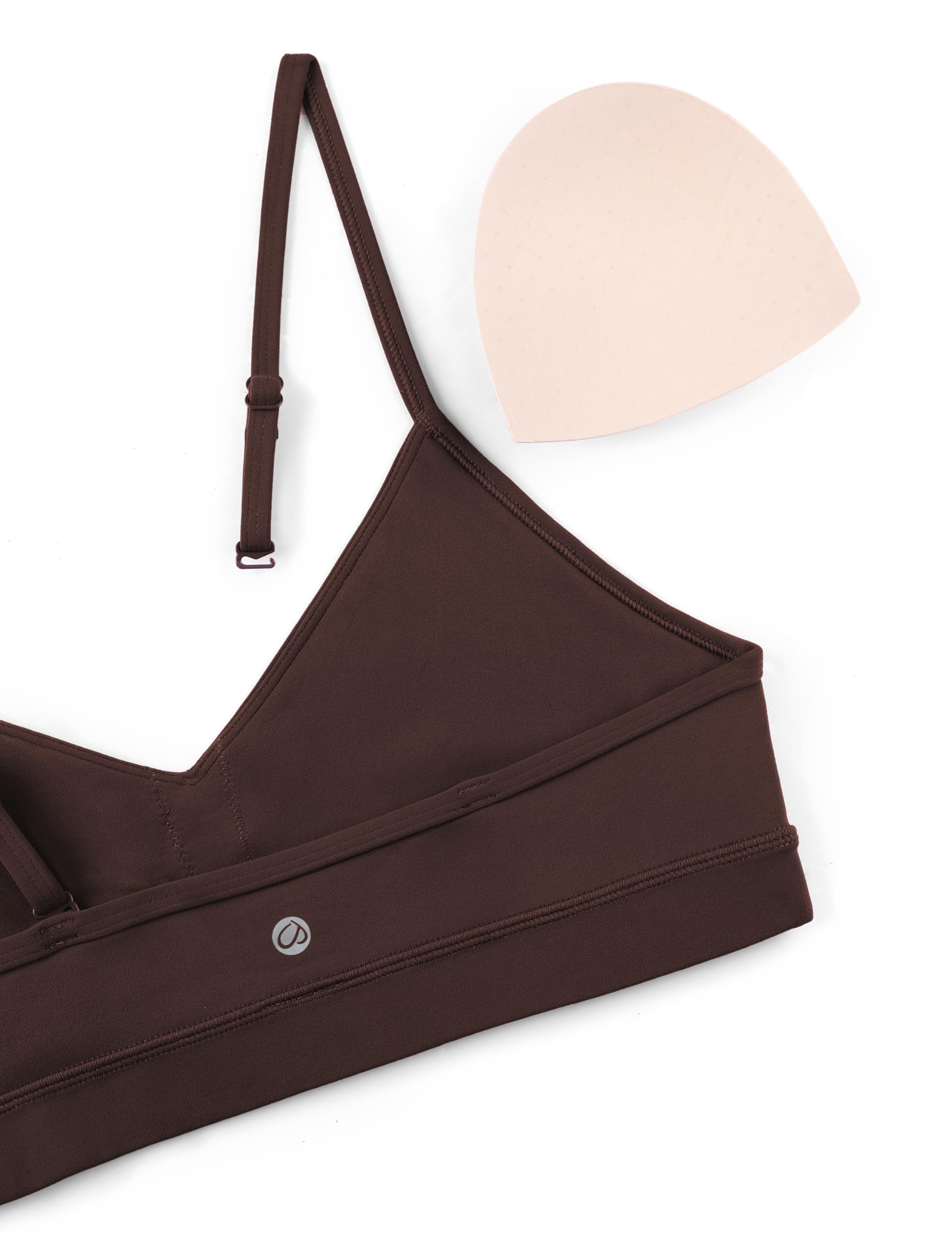 CRZ YOGA Butterluxe V Neck Sports Bras | Light Support, Removable Pads, Yoga, Extremely Soft, Square Back, Adjustable Spaghetti Straps, for Women