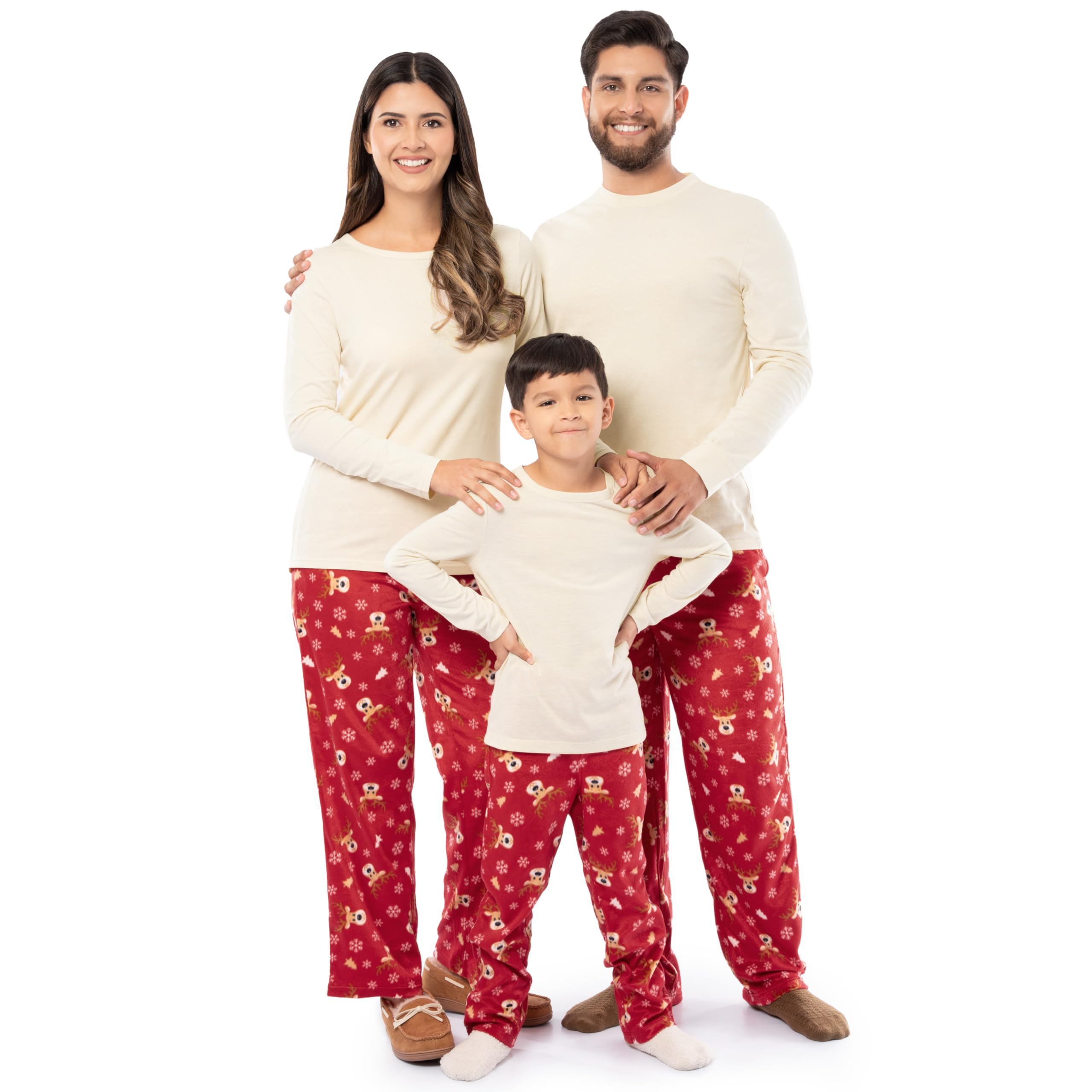 Fruit of the Loom Men Matching Holiday Family Sleep Pajama Set for Women, Men, and Kids