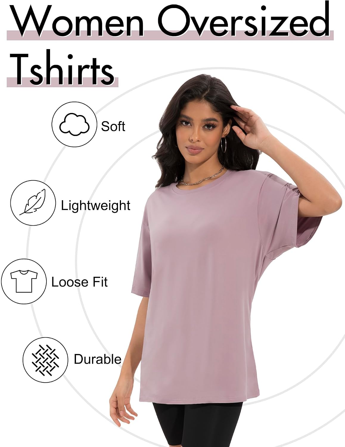 Siimcuzy 2/3/4 Pack Oversized Tshirts for Women Short Sleeves Workout Tops | Loose Fit, Crew Neck, Baggy, Summer, Casual, Gym, Plus Size, Plain, Tops, Fashion, Clothes, 2026