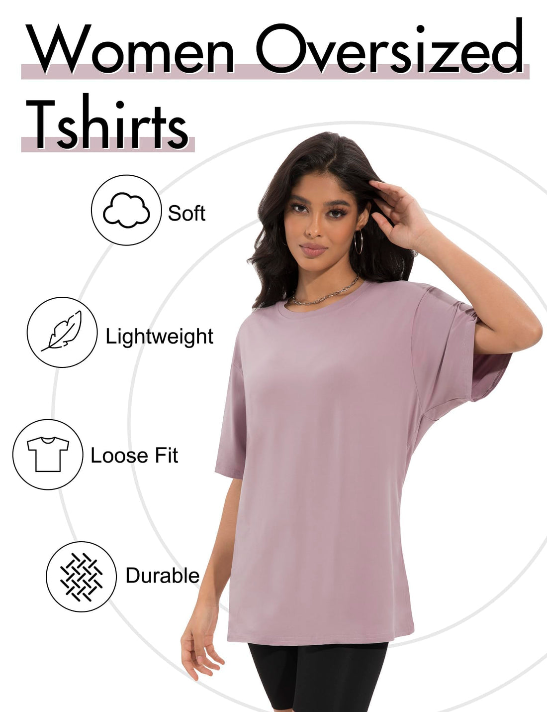 Siimcuzy 2/3/4 Pack Oversized Tshirts for Women Short Sleeves Workout Tops | Loose Fit, Crew Neck, Baggy, Summer, Casual, Gym, Plus Size, Plain, Tops, Fashion, Clothes, 2026