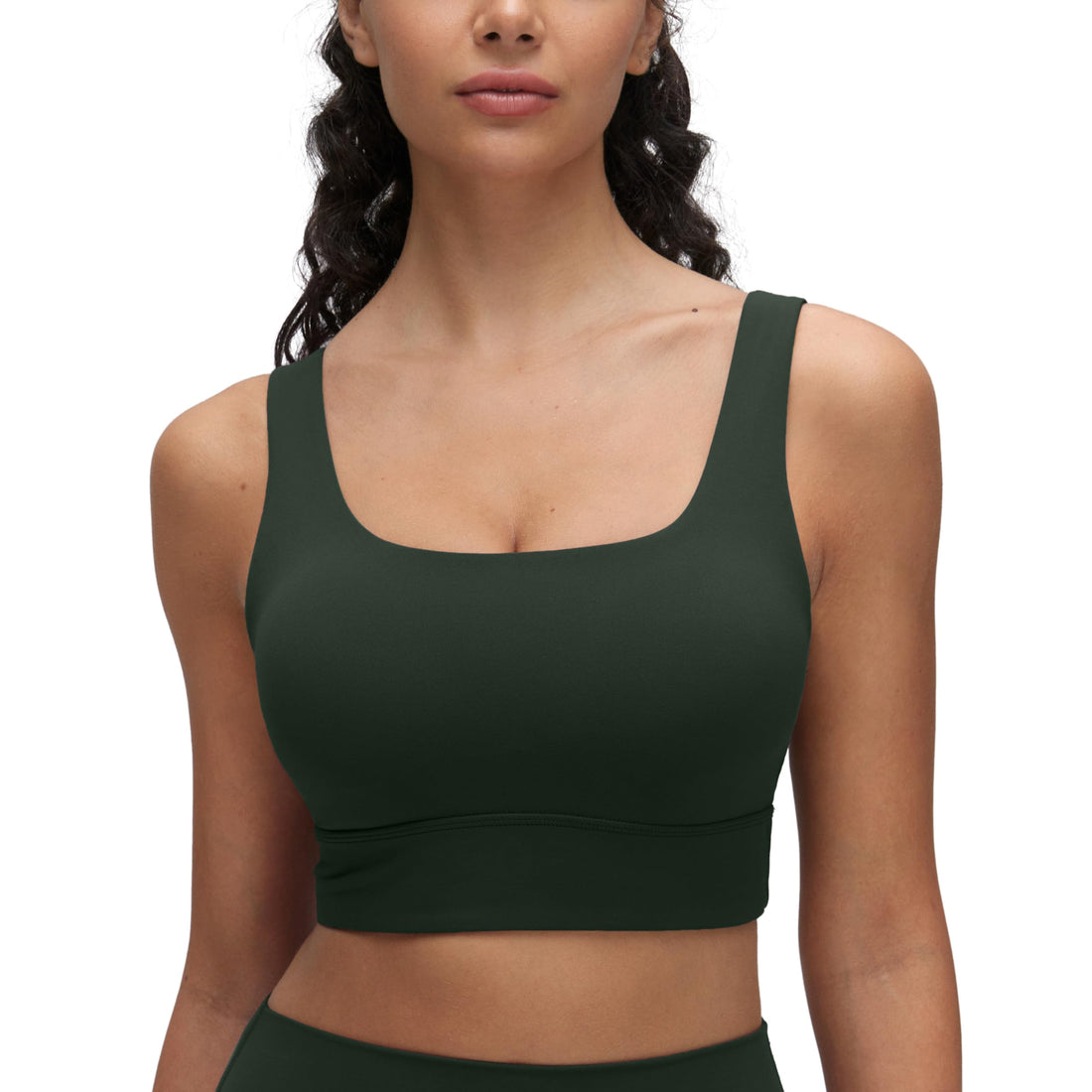 CRZ YOGA Butterluxe U Back Sports Bras | Light Support, Removable Pads, Yoga, Extremely Soft, Longline, Scoop Neck, Wide Straps, for Women