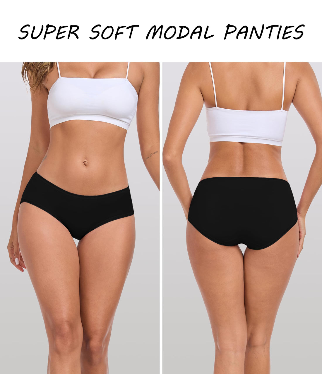 ANLIQI Modal Hipster Underwear Women Soft Moisture Wicking Panties 3/6 Pack
