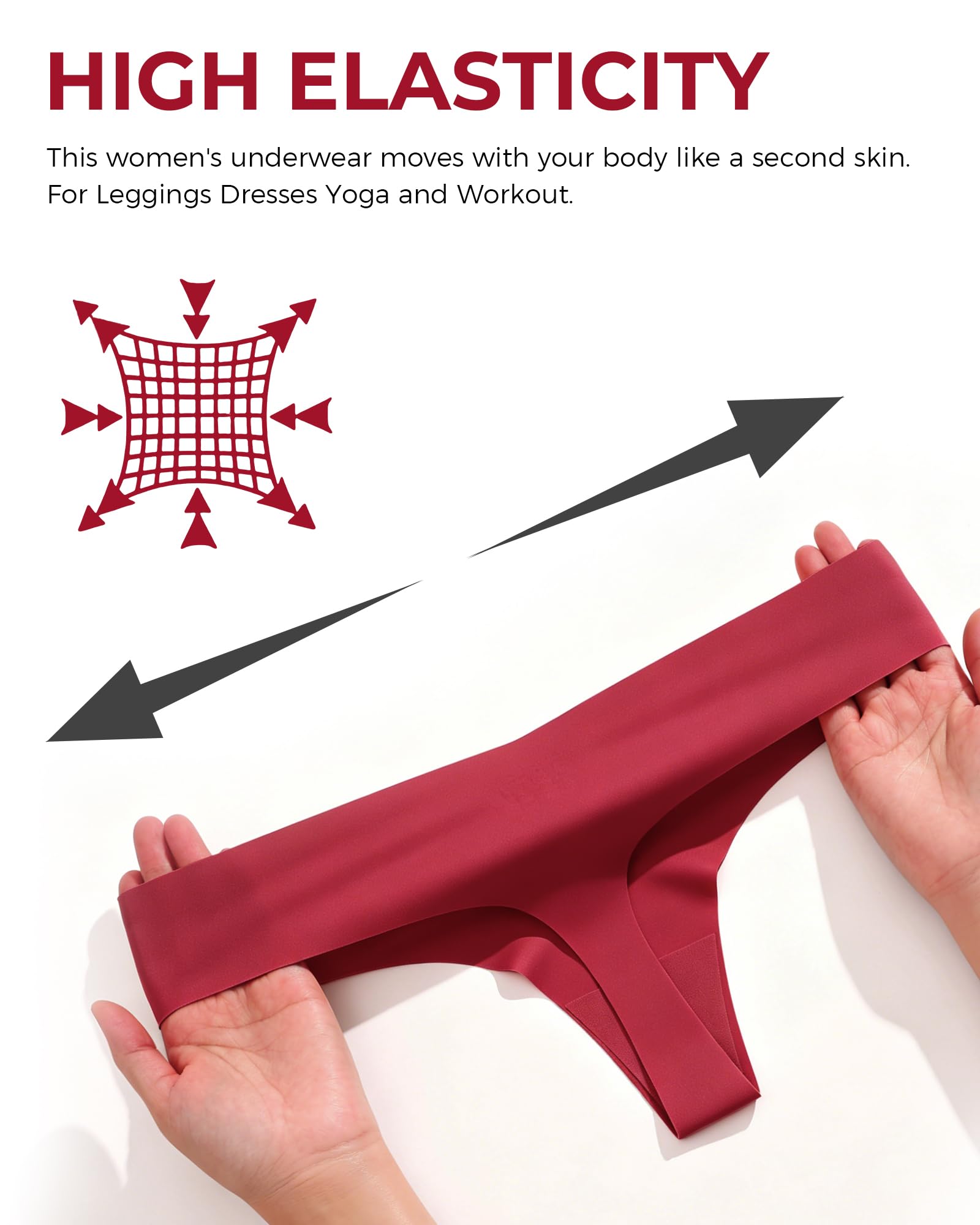 Take Talk Underwear Womens 9 Pack Seamless Thongs No Show Workout Panties | V-waisted Invisible Sexy Tangas,Lingerie for Women,for Workout Sets for Women,for Fitness Clothing,for Gym,Yoga,Running
