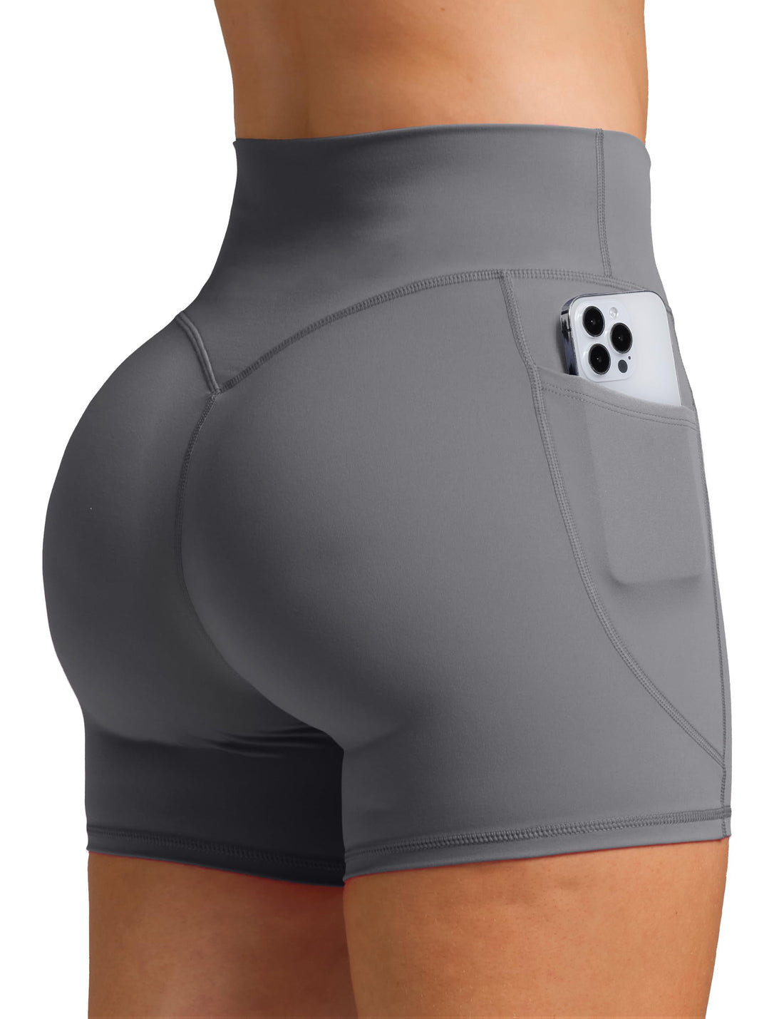 Olmlmt Biker Shorts Women 4.5" with Pockets High Waisted Spandex Yoga Workout Shorts