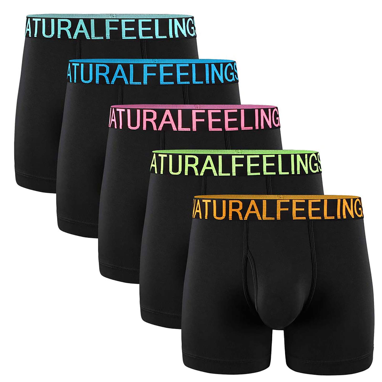 5Mayi Men's Underwear Boxer Briefs Cotton Regular Long Mens Boxer Briefs Underwear Men Pack S M L XL XXL
