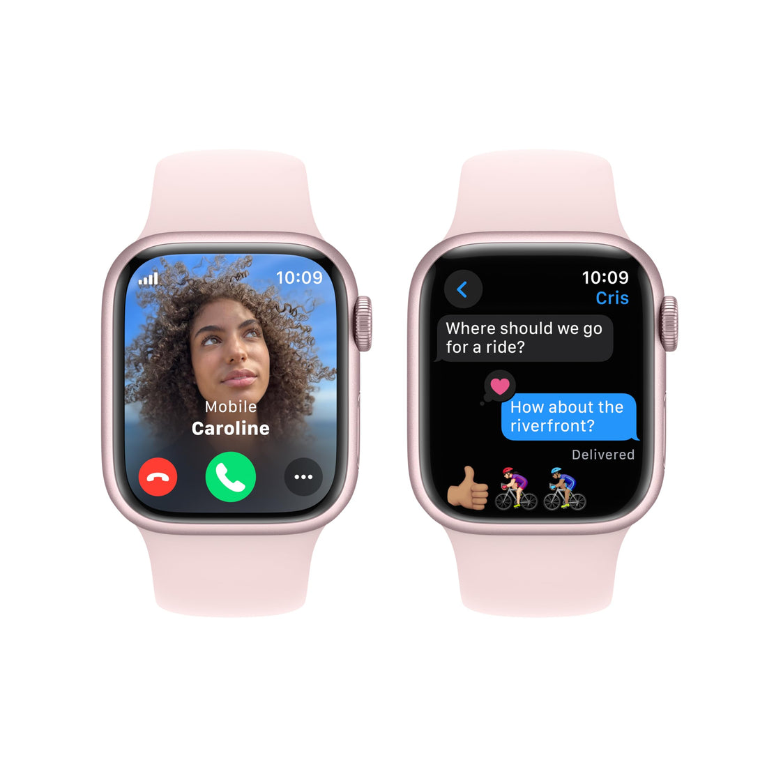 Apple Watch Series 9 [GPS 45mm] Midnight Aluminum Case with Midnight Sport Band M/L (Renewed)