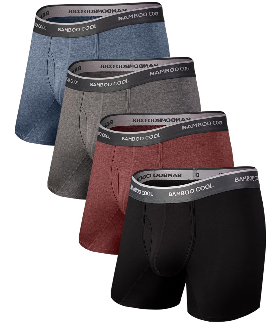 BAMBOO COOL Men's Underwear Boxer Briefs Soft Breathable Underwear (4 or 7 Pack)