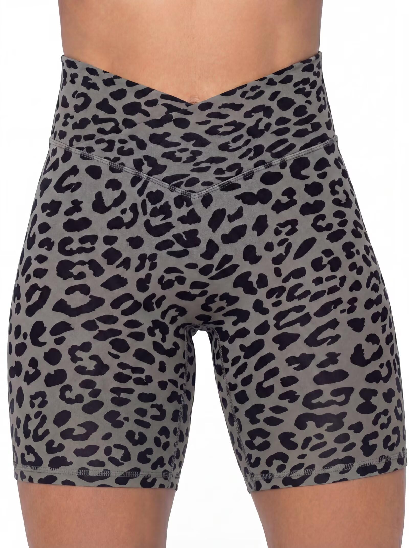 Sunzel Crossover Biker Shorts for Women, No Front Seam V High Waist Yoga Workout Gym Shorts with Tummy Control | 4 Or 6-Inch Inseam, High Waisted, Tummy Control, Crossover Waist, Buttery Soft, No Front Seam, Squat Proof, Compression